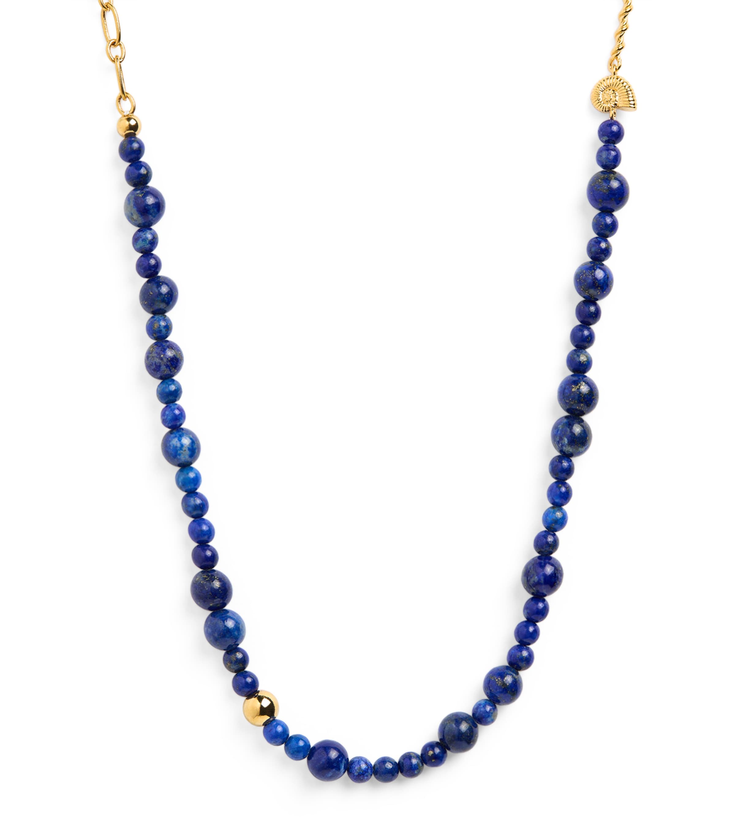 Anni Lu Gold-Plated Deep Blue Necklace Golden Lapis