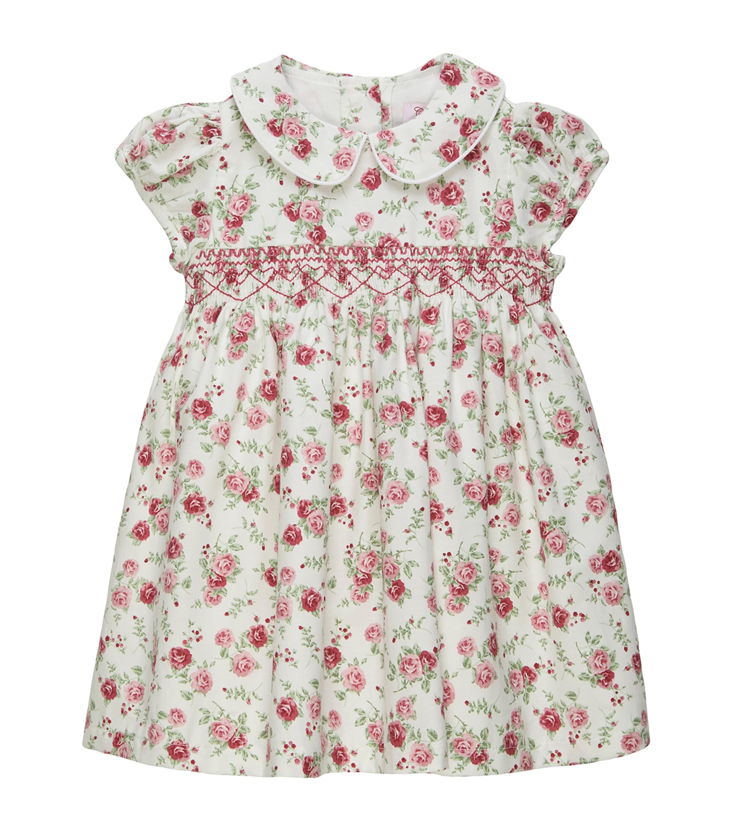 Trotters Cotton Arabella Smocked Dress (6-24 Months) Pink