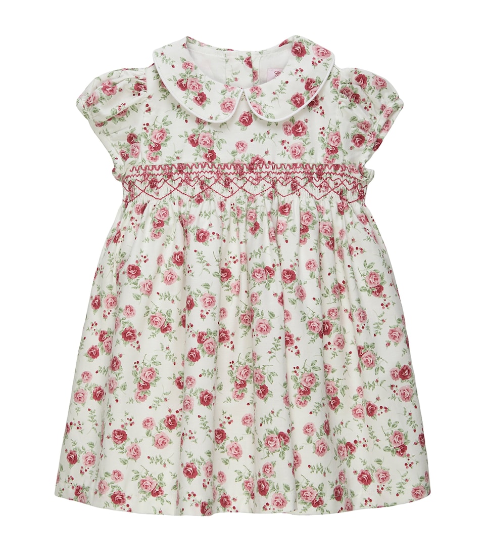 Trotters Cotton Arabella Smocked Dress (6-24 Months) Pink