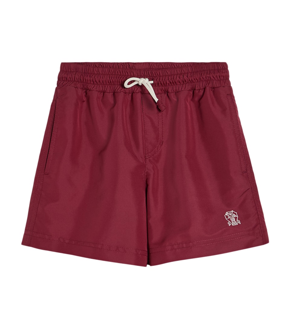 Brunello Cucinelli Kids Logo Print Swim Shorts