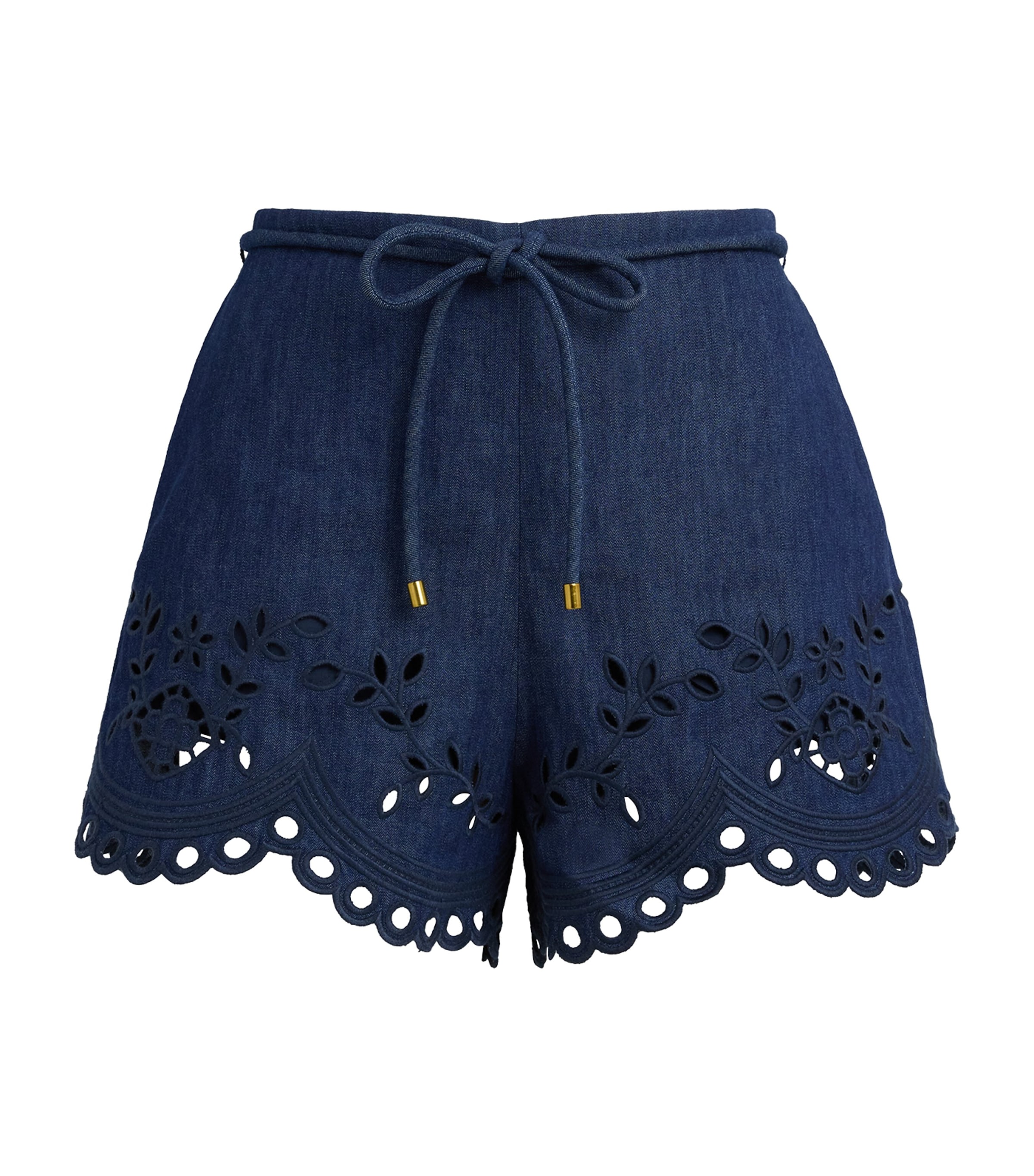 Zimmermann Womens Denim Broderie Mahon Shorts Ink Ink