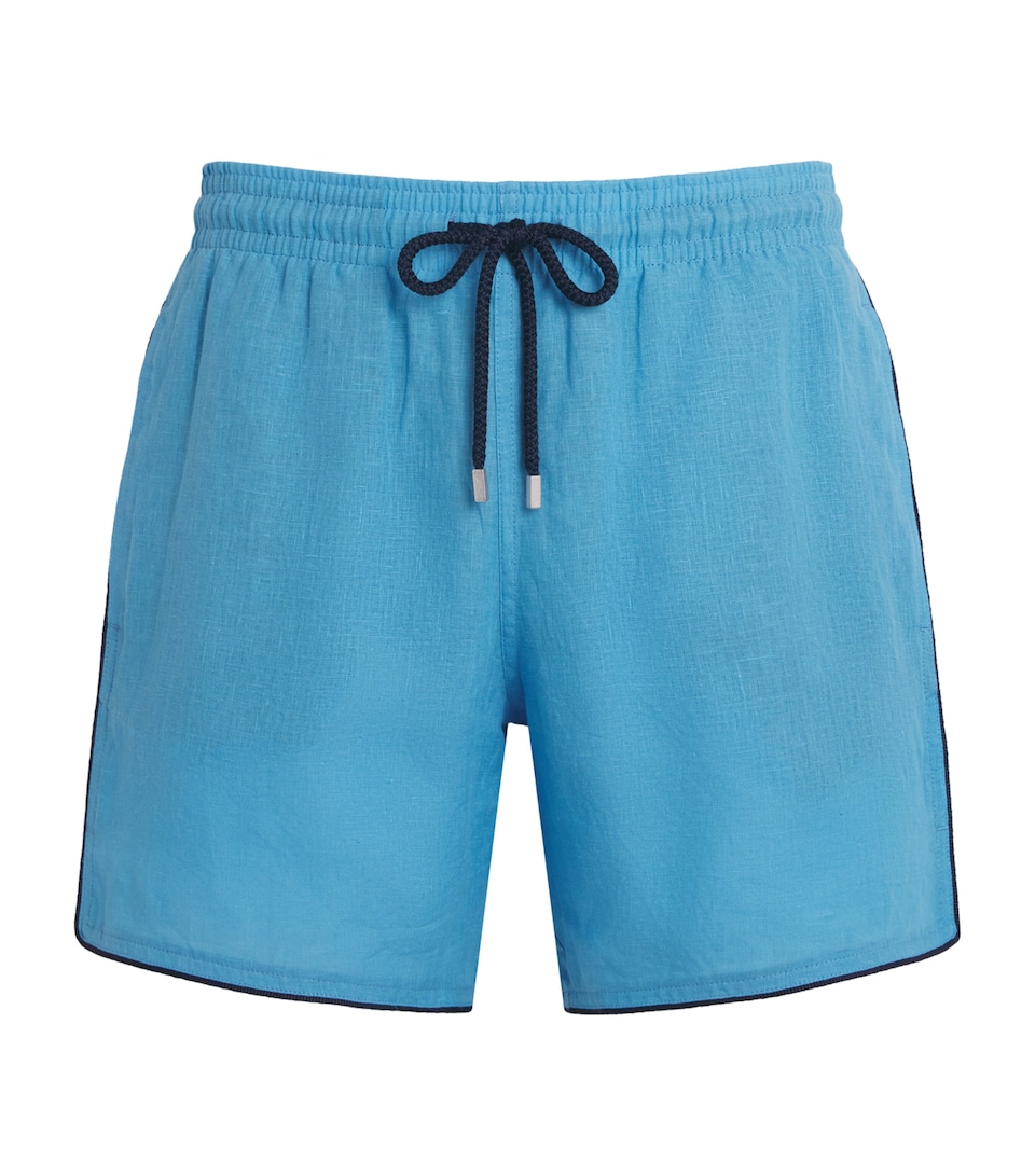 Vilebrequin Mens Linen Mallorca Swim Shorts Larimar