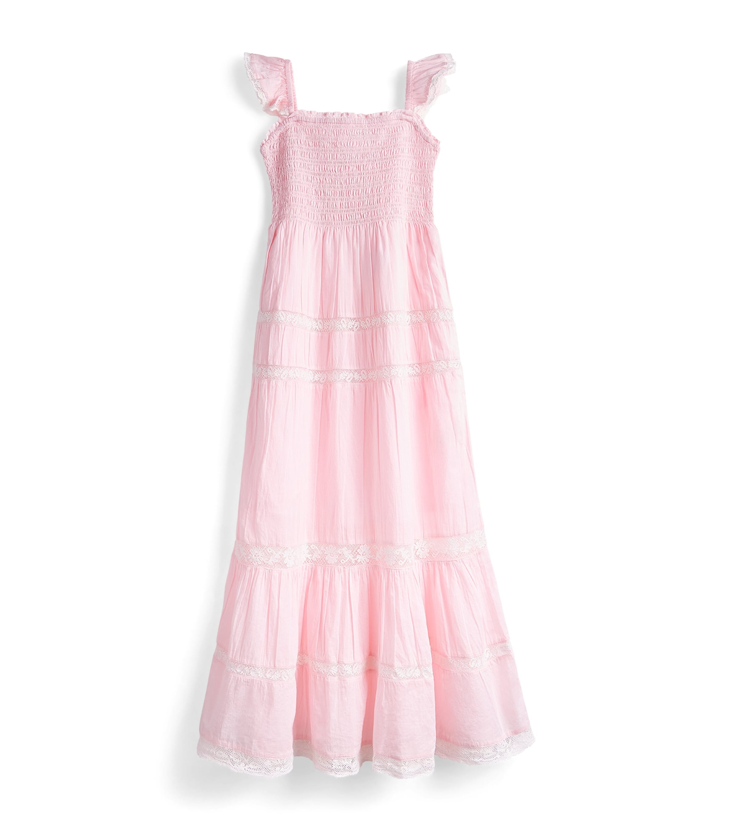 LoveShackFancy Cotton Floral Stripe Rhiannon Dress (7-14 Years)