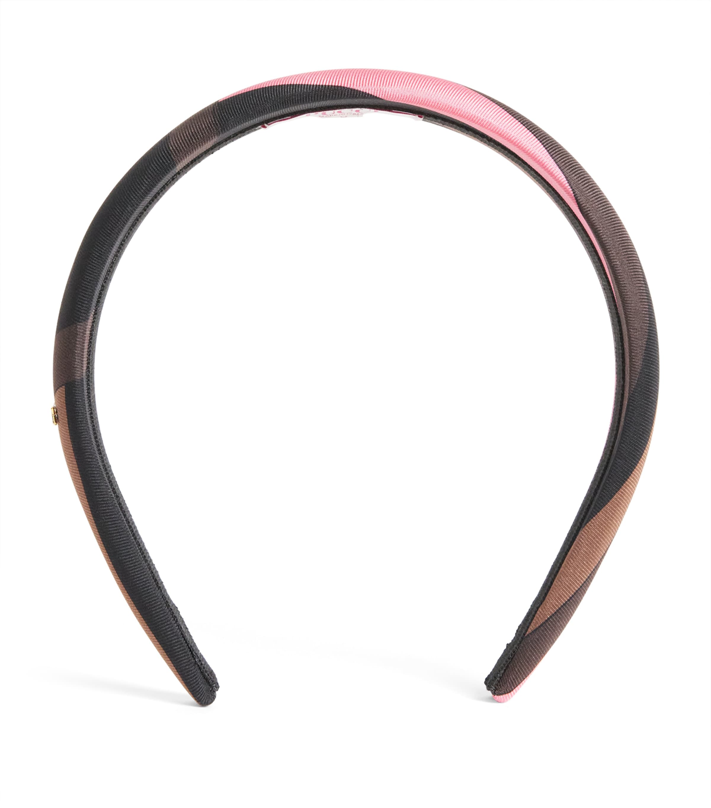 PUCCI Silk Iride Print Headband Brown Coral
