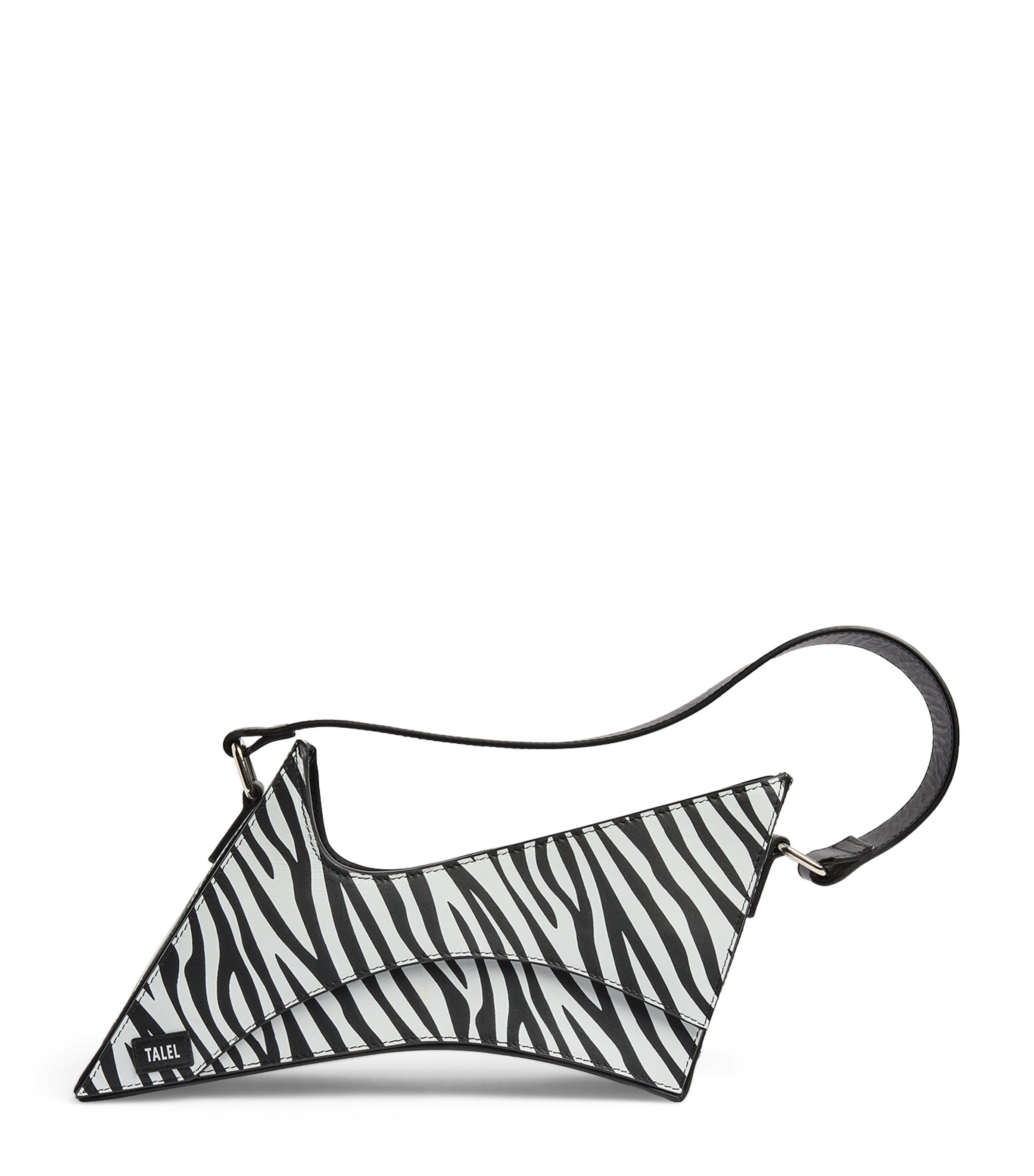 Talel Paris Leather Zebra Wave Shoulder Bag Zebra