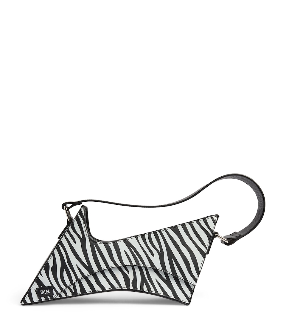 Talel Paris Leather Zebra Wave Shoulder Bag Zebra