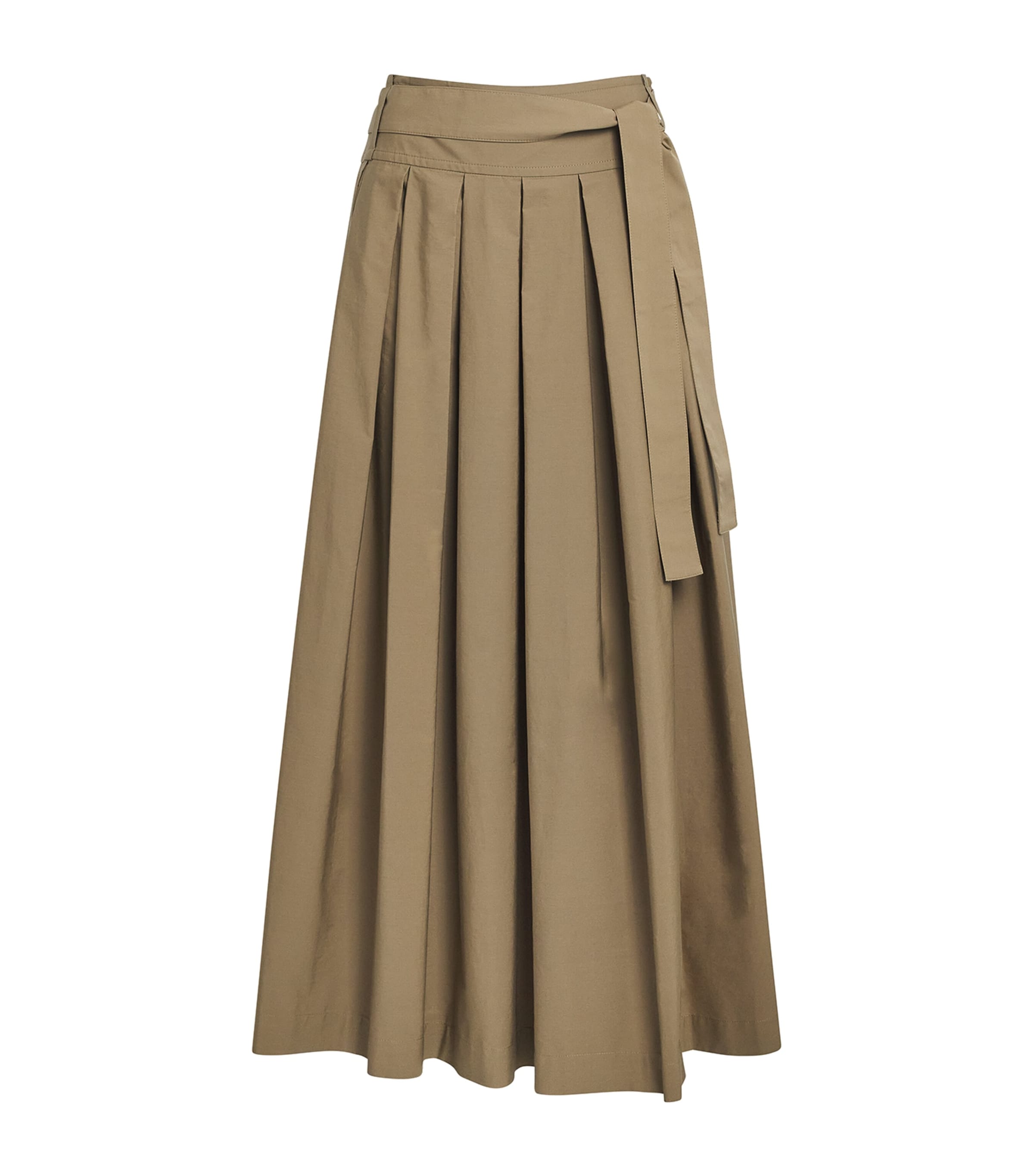 Cotton Pleated Maxi Skirt