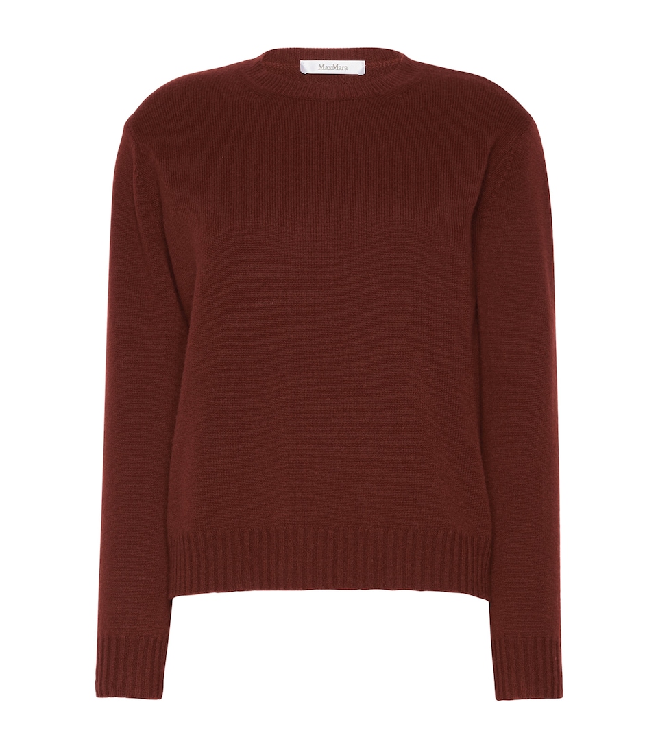 Max Mara Womens Cashmere Crew-Neck Sweater Rust