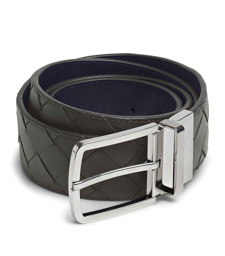 Leather Intrecciato Reversible Belt