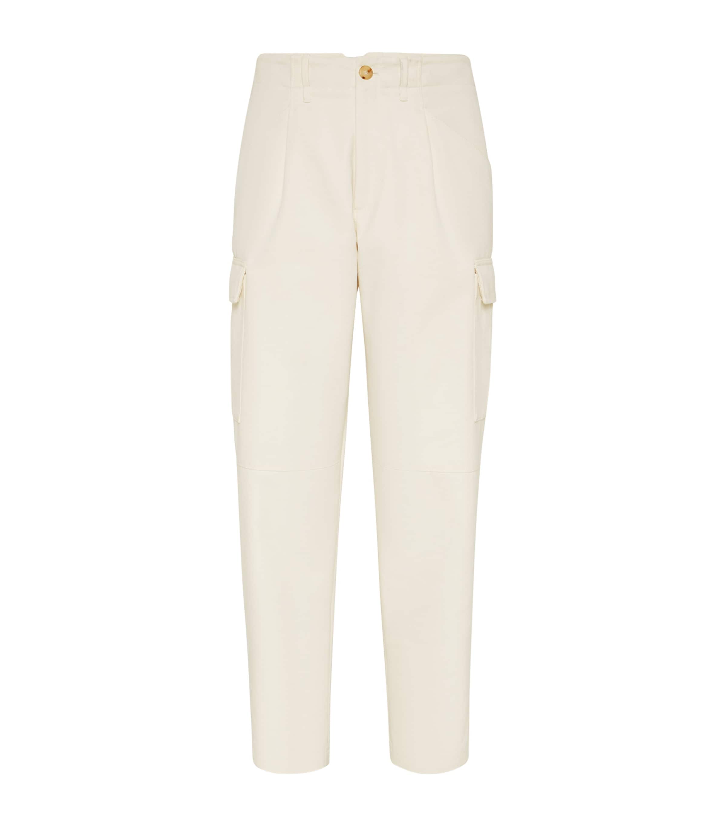 Cotton-Wool Leisure Fit Cargo Trousers