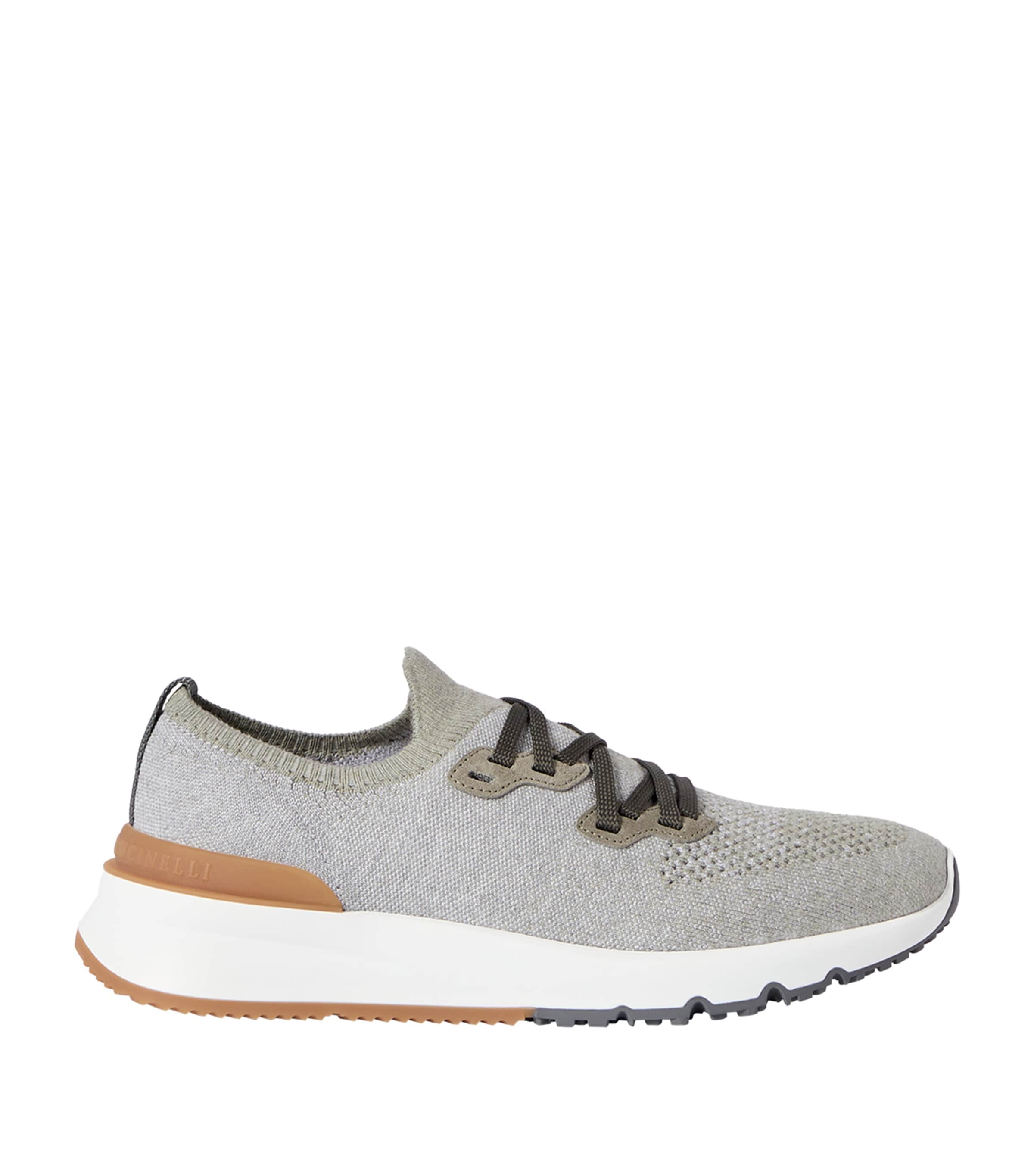 Brunello Cucinelli Cotton-Blend Chiné-Knit Sneakers