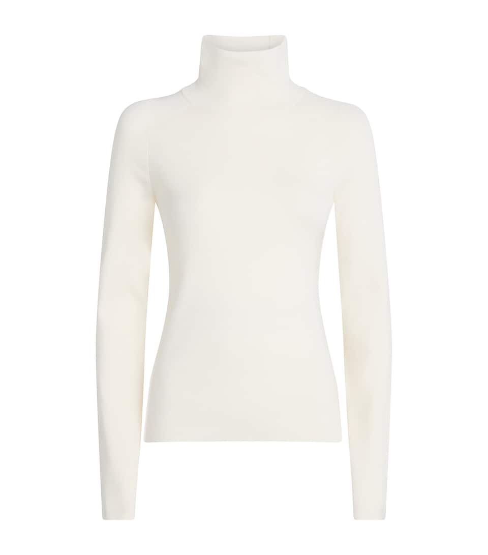 Joseph Womens Silk-Blend High-Neck Lola Top Ivory