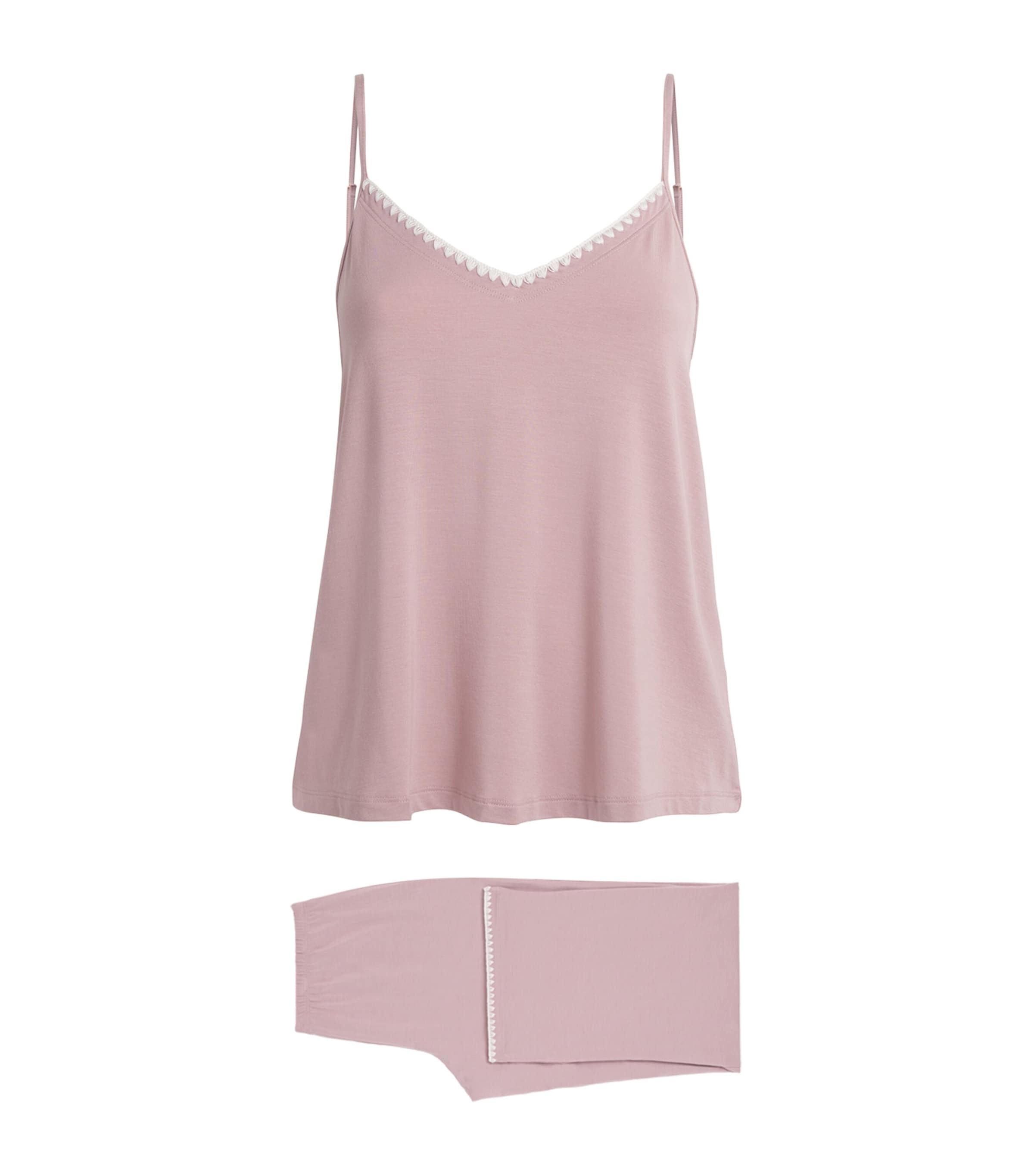Eberjey Womens Cami Frida Pyjama Set Woodrose/ivory