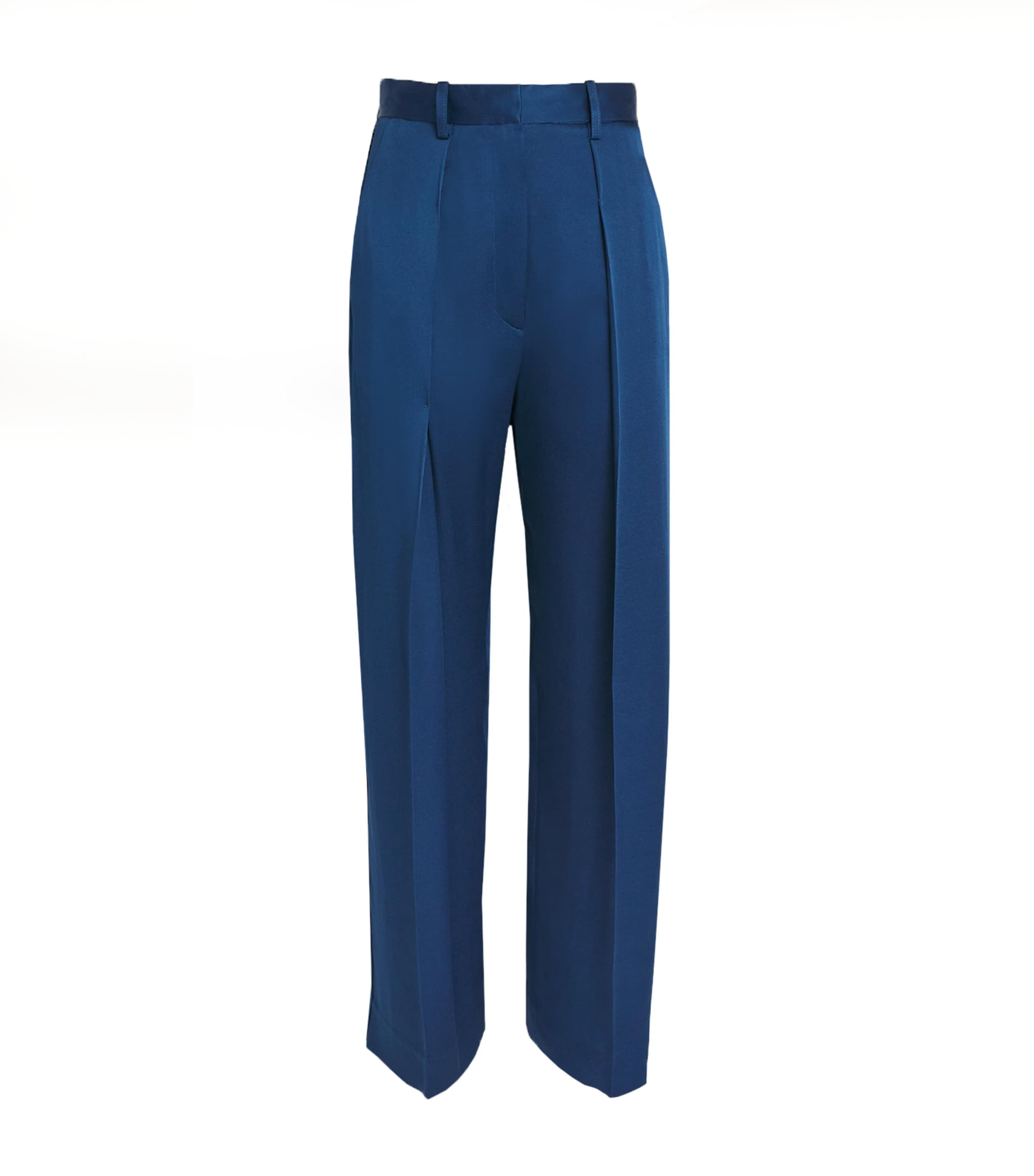 Victoria Beckham Womens Cecilia Wide-Leg Trousers Dark Ocean