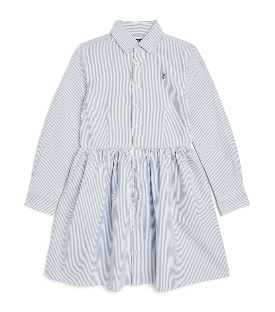 Ralph Lauren Kids Cotton Stripe Shirt Dress (8-16 Years) Bsr Blue/white