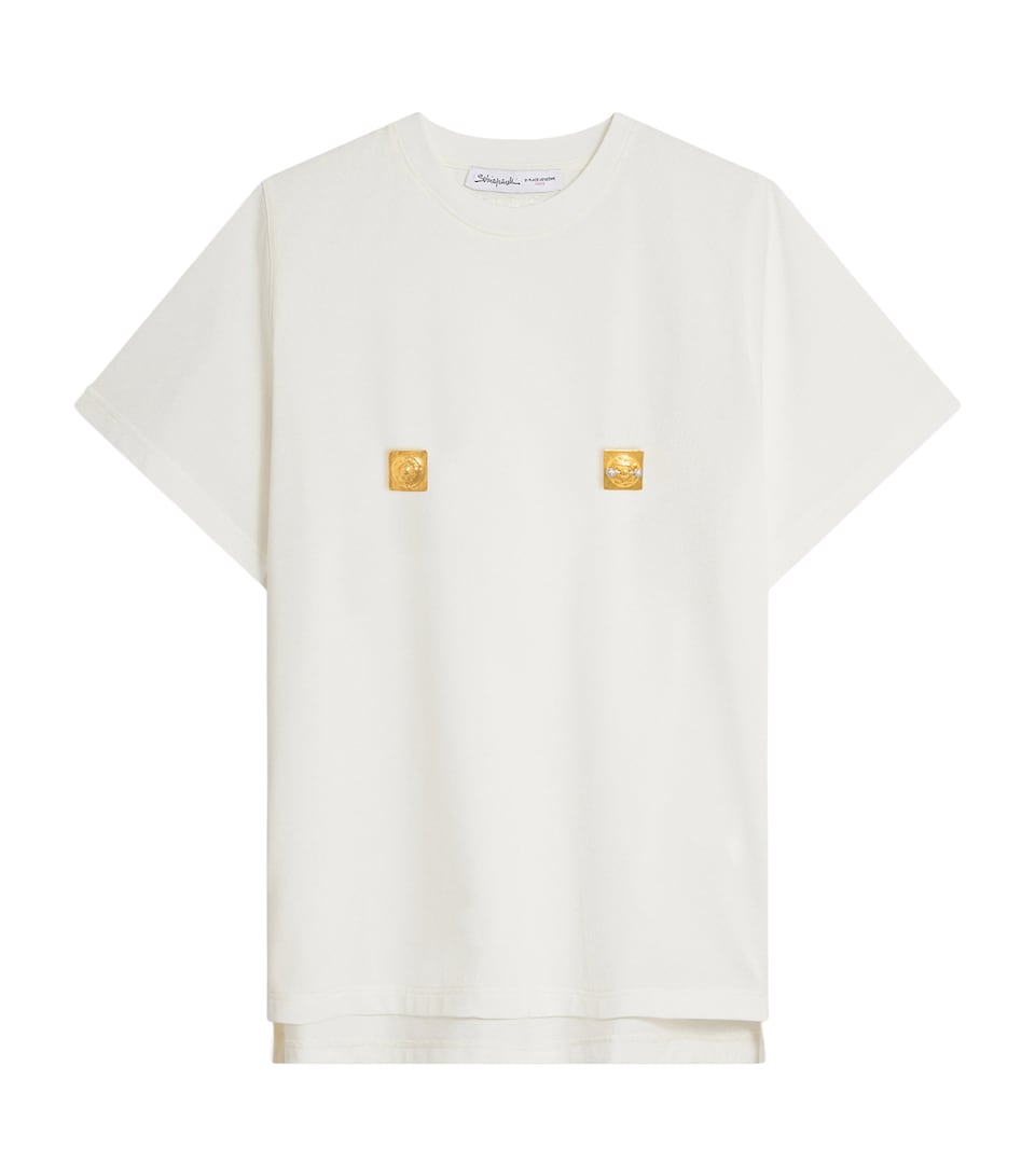 Schiaparelli Womens Cotton Nipple T-Shirt White