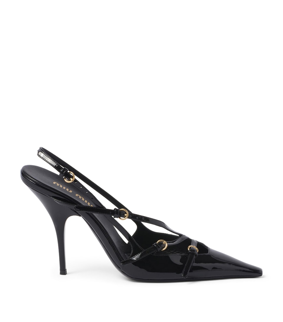Patent Leather Slingback Pumps 105
