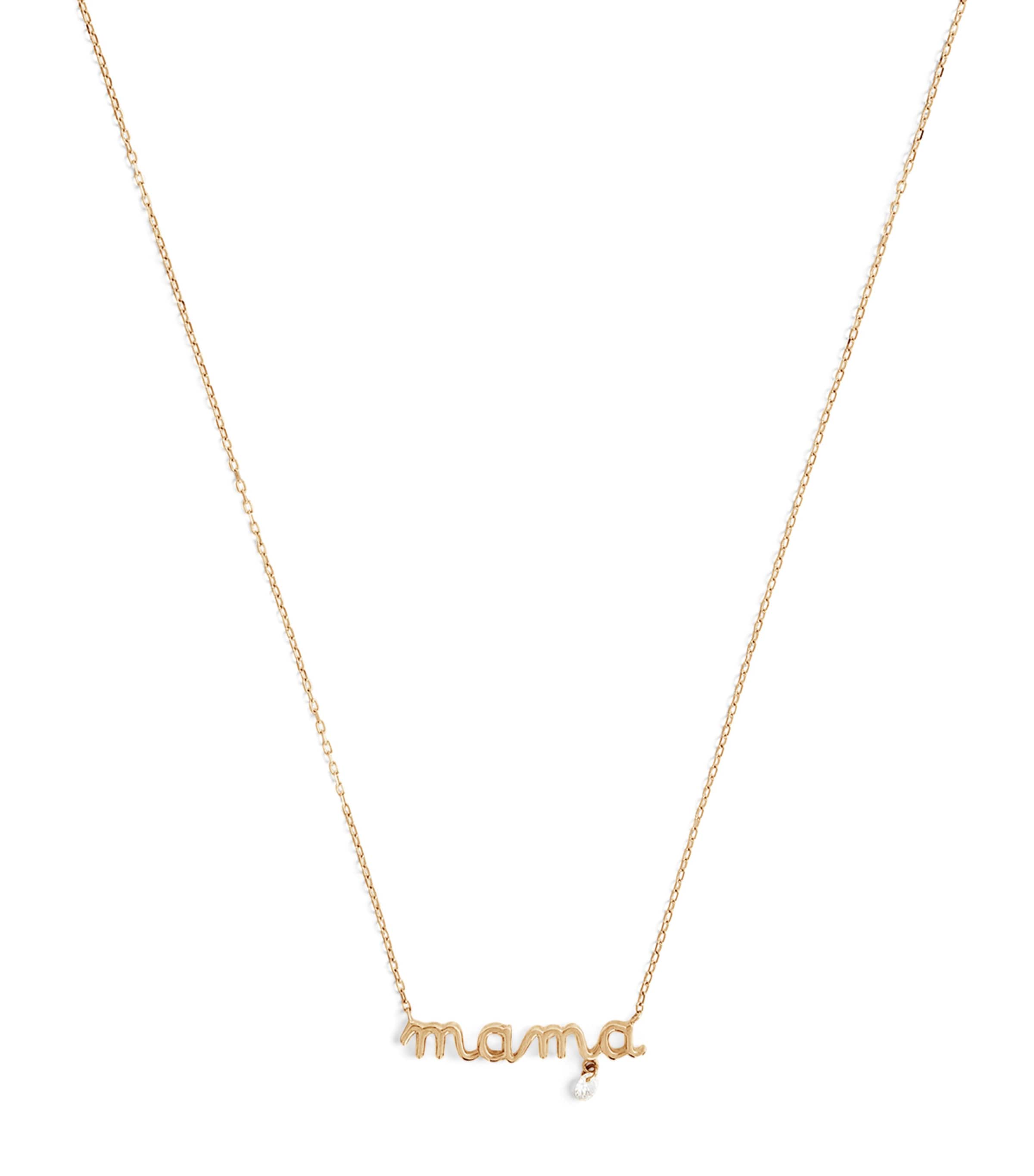 Persée Yellow Gold and Diamond Mama Necklace Gold