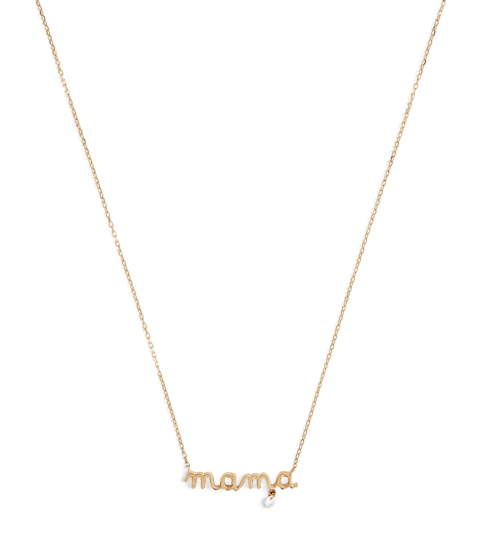 Persée Yellow Gold and Diamond Mama Necklace Gold