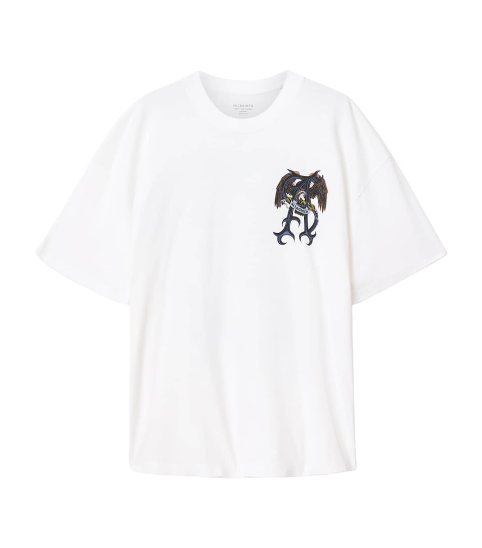 AllSaints Mens Organic Cotton Raptour T-Shirt Optic White