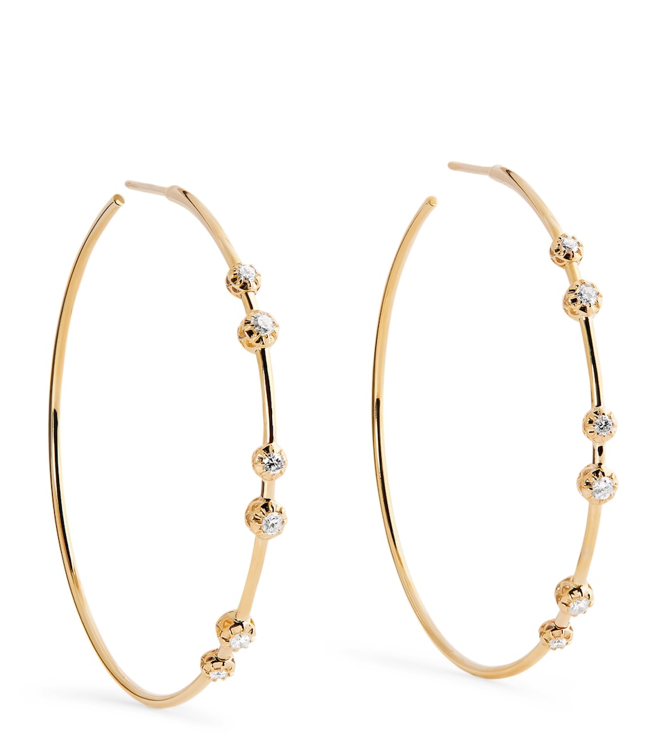 Yellow Gold and Diamond Sophia Hoop earrings