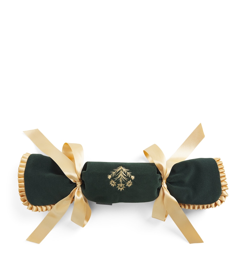 Lamler Velvet Refillable Christmas Crackers (Pack of 4) Green & Gold