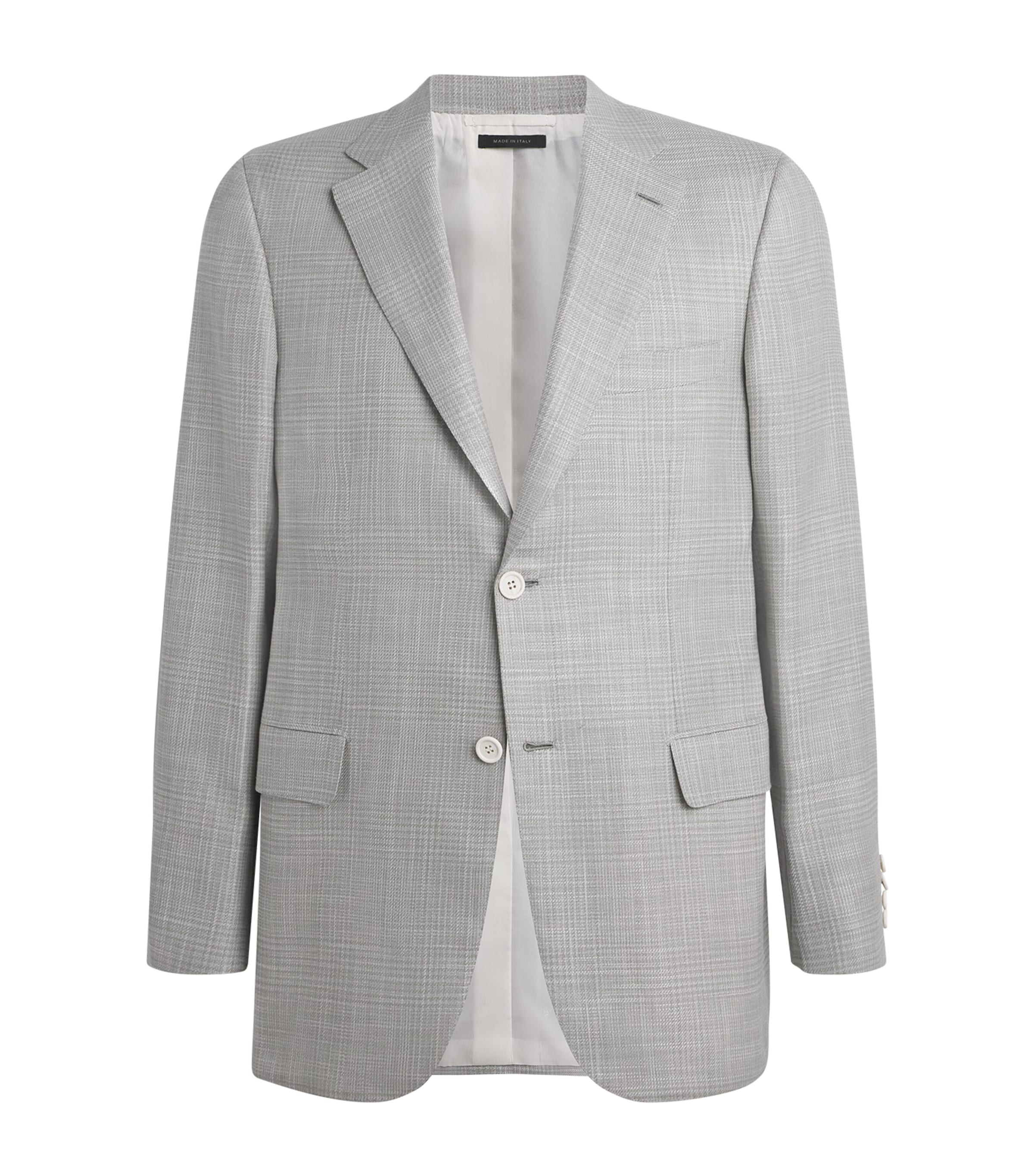 Wool-Silk Check Ravello Blazer