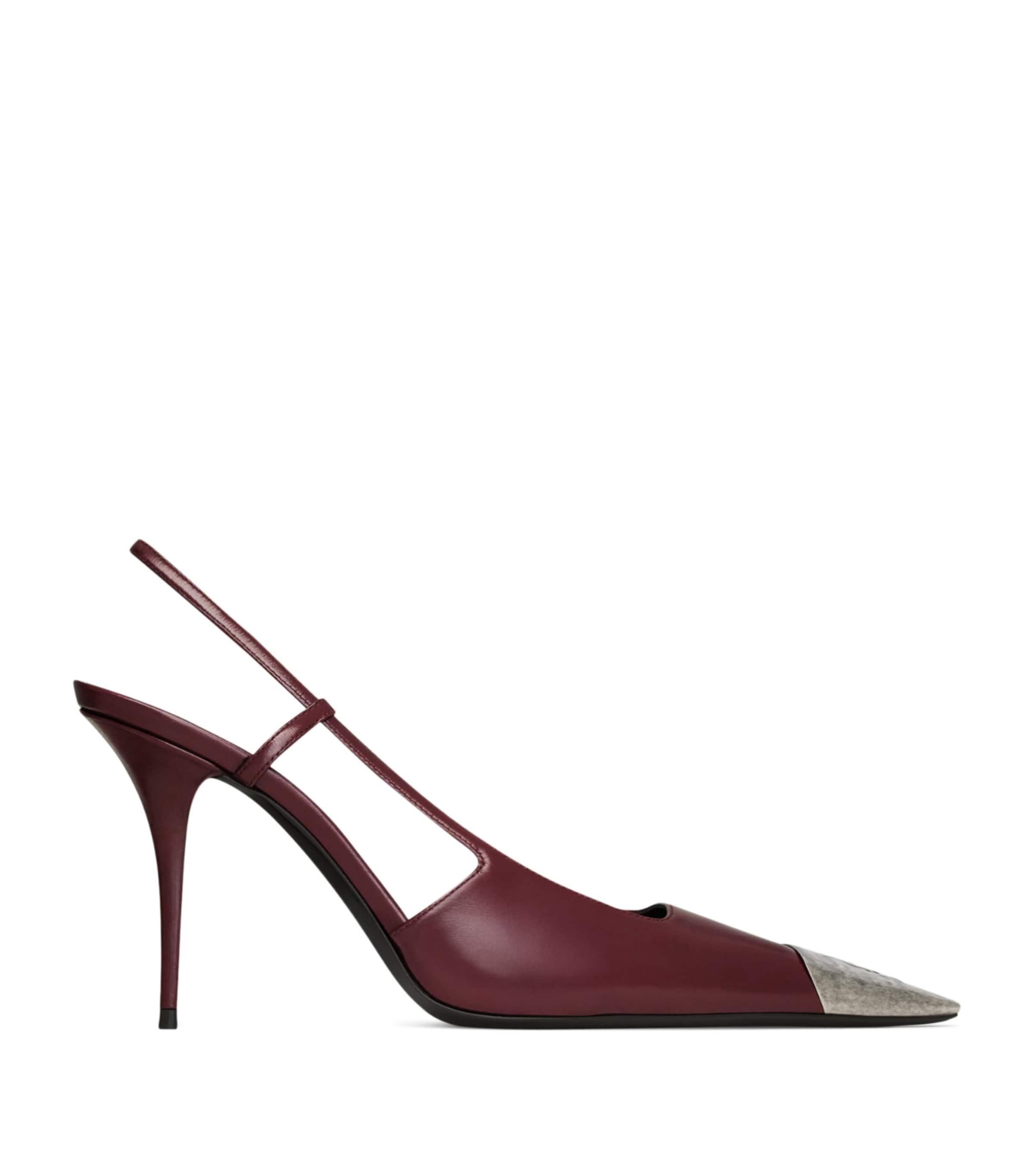 Saint Laurent Leather Jeanne Slingback Pumps 90