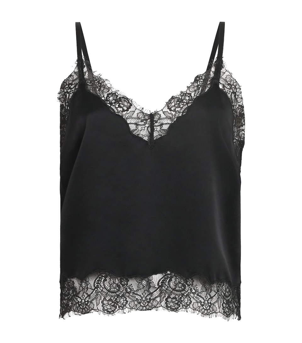 Citizens of Humanity Womens Lace-Trim V-Neck Cami Blk Black