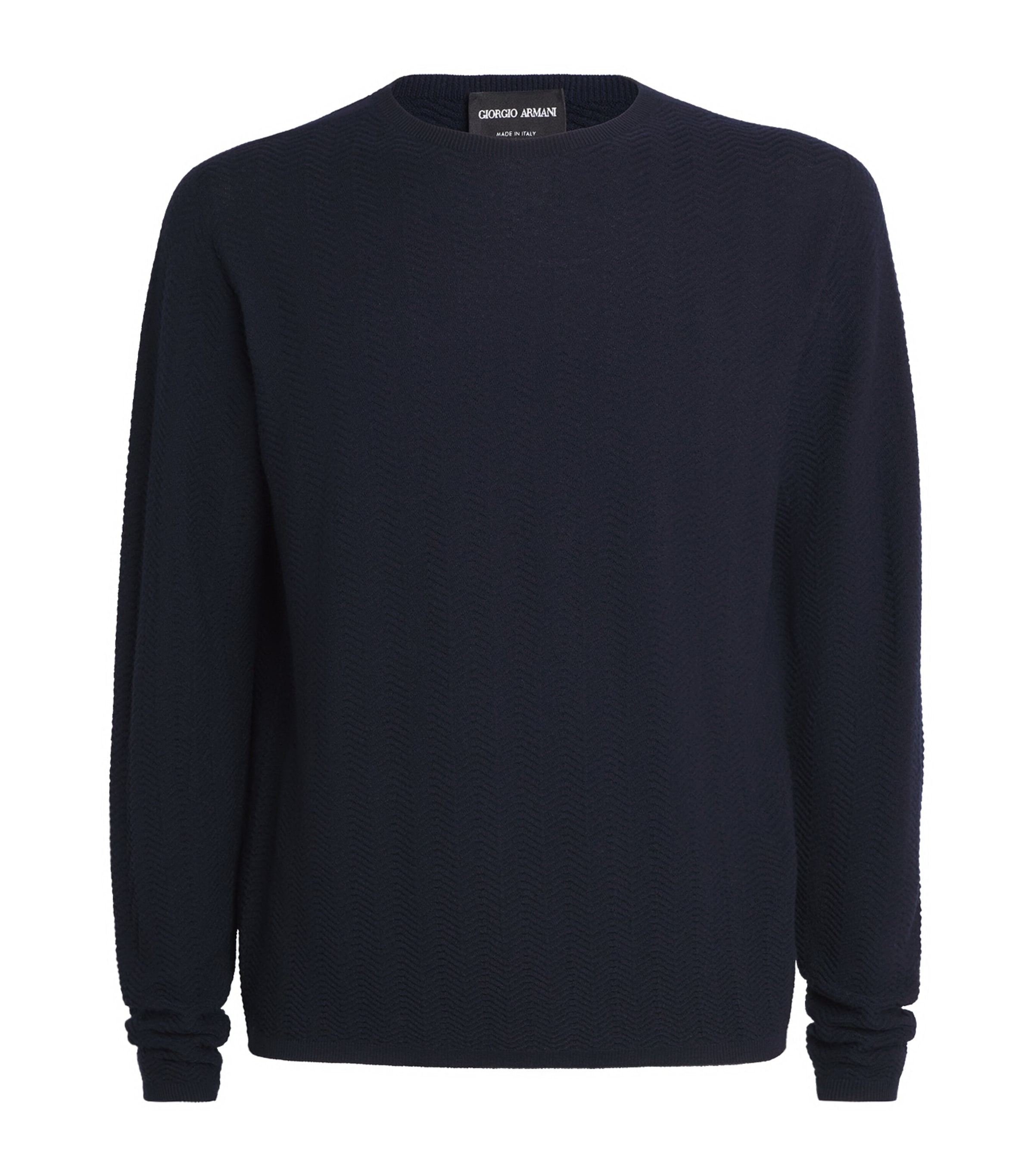 Emporio Armani Waffle-Knit Zip-Up Sweatshirt | Harrods US
