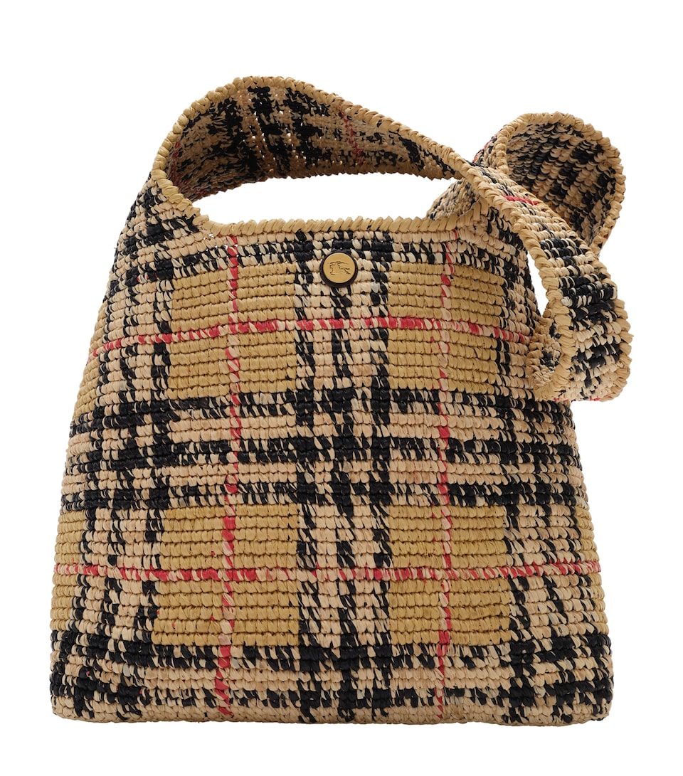Burberry Raffia Margate Shoulder Bag Sand
