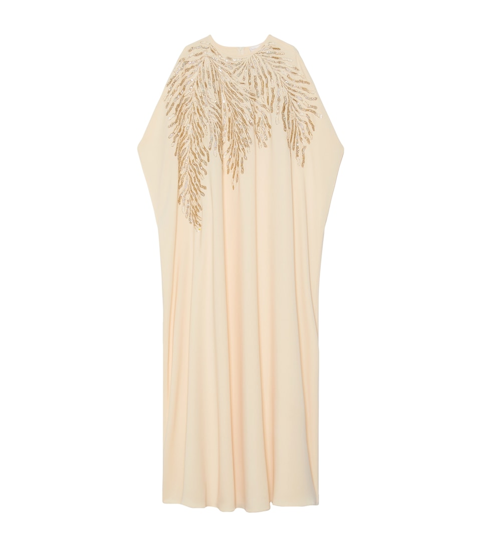 Marina Rinaldi Womens x Tony Ward Embellished Maxi Dress Light Gold