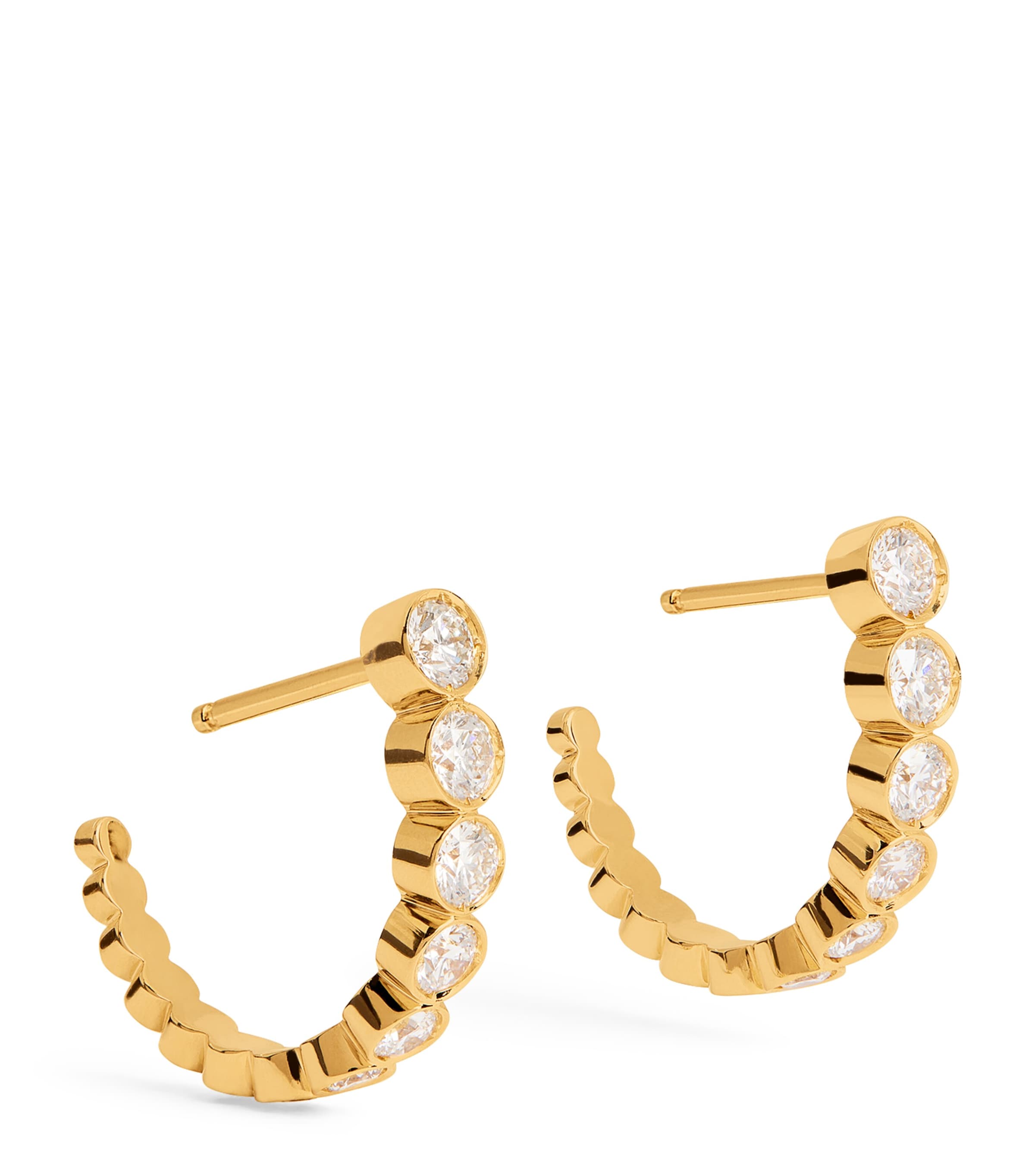 Sophie Bille Brahe Yellow Gold and Diamond Boucle Ensemble Earrings Yellow Gold