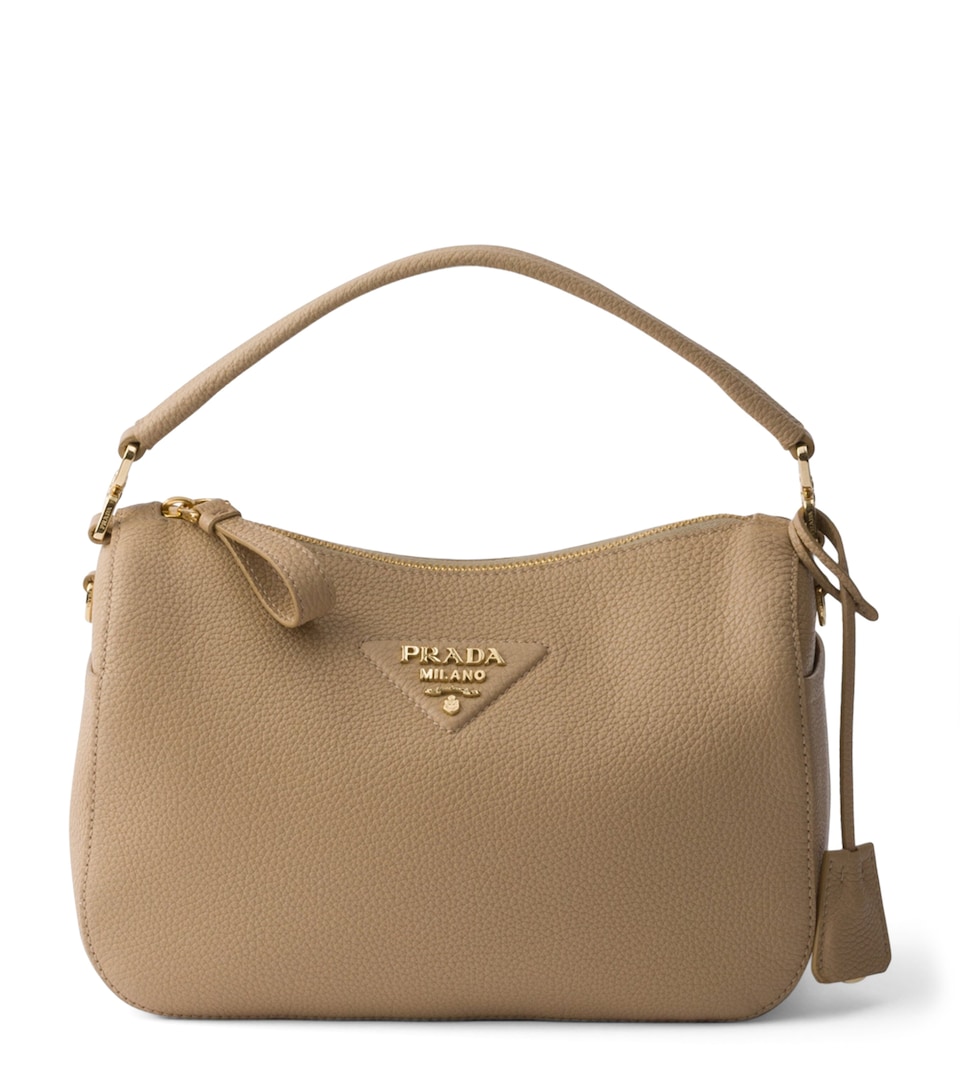 Prada Small Leather Top-Handle Bag Neutral