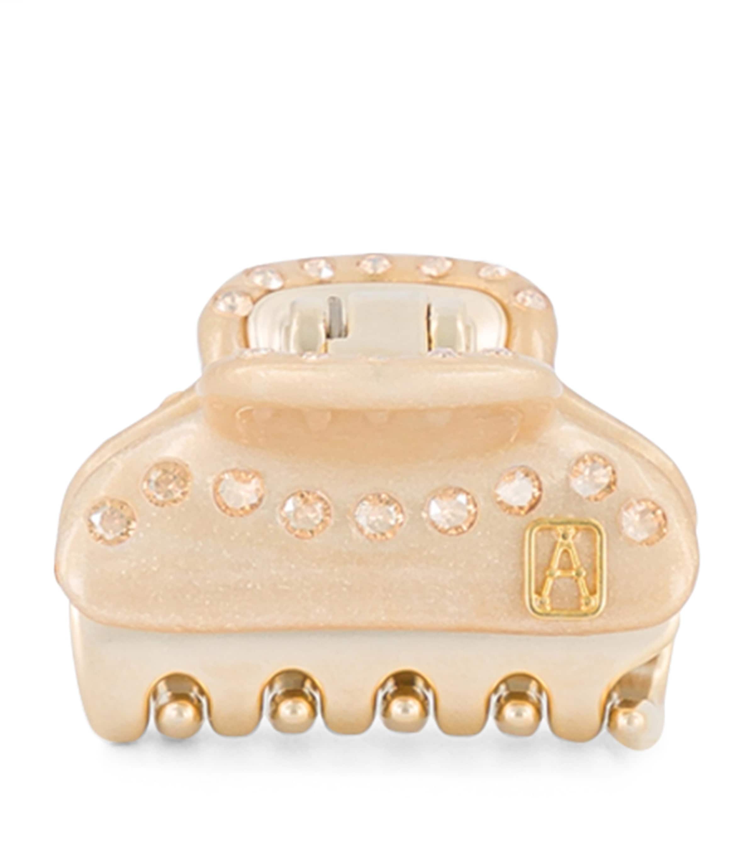 Gold-Plated Crystal-Embellished Claw Hair Clip