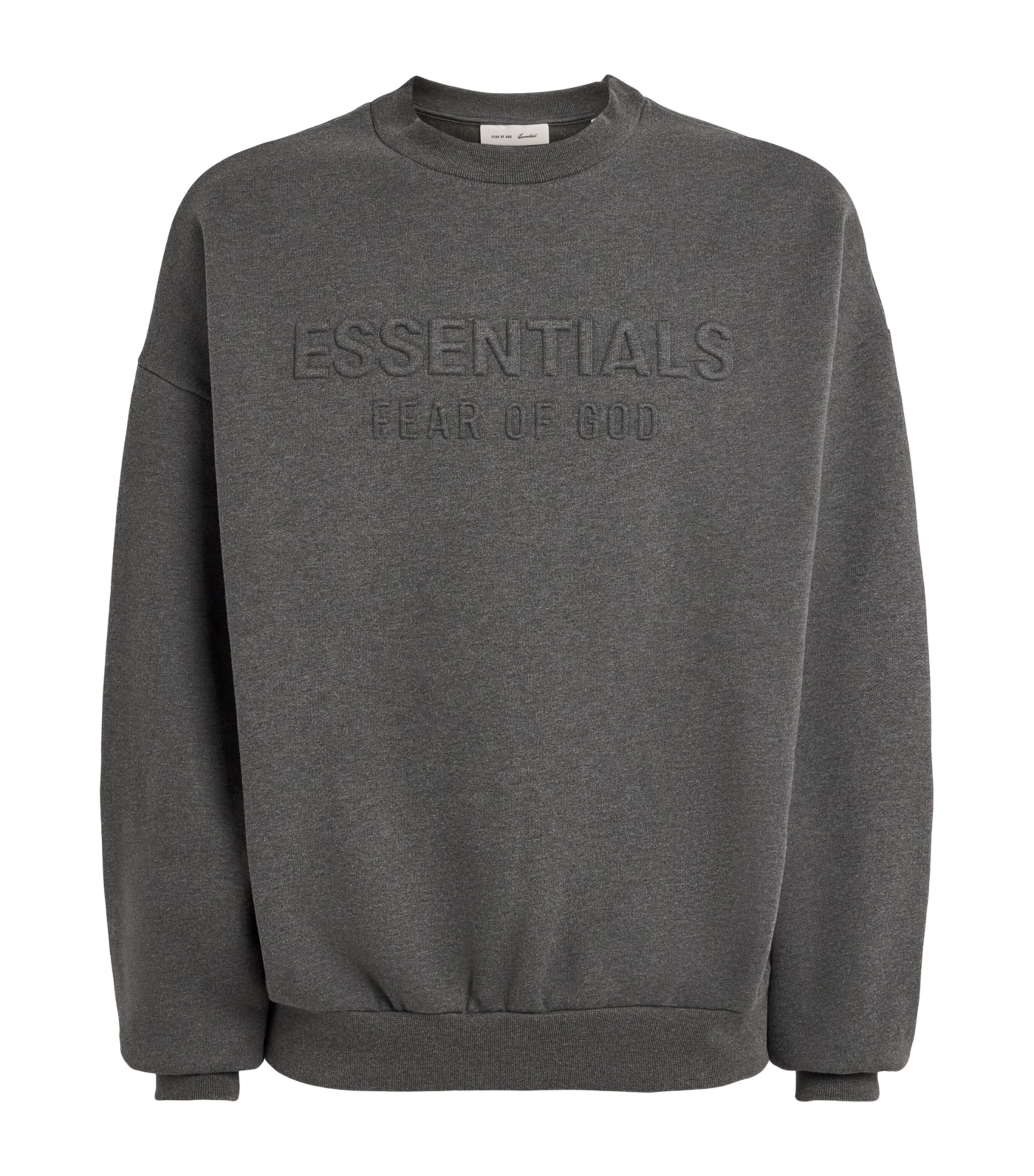 FEAR OF GOD ESSENTIALS Mens Logo Relaxed 90s Sweatshirt Ash