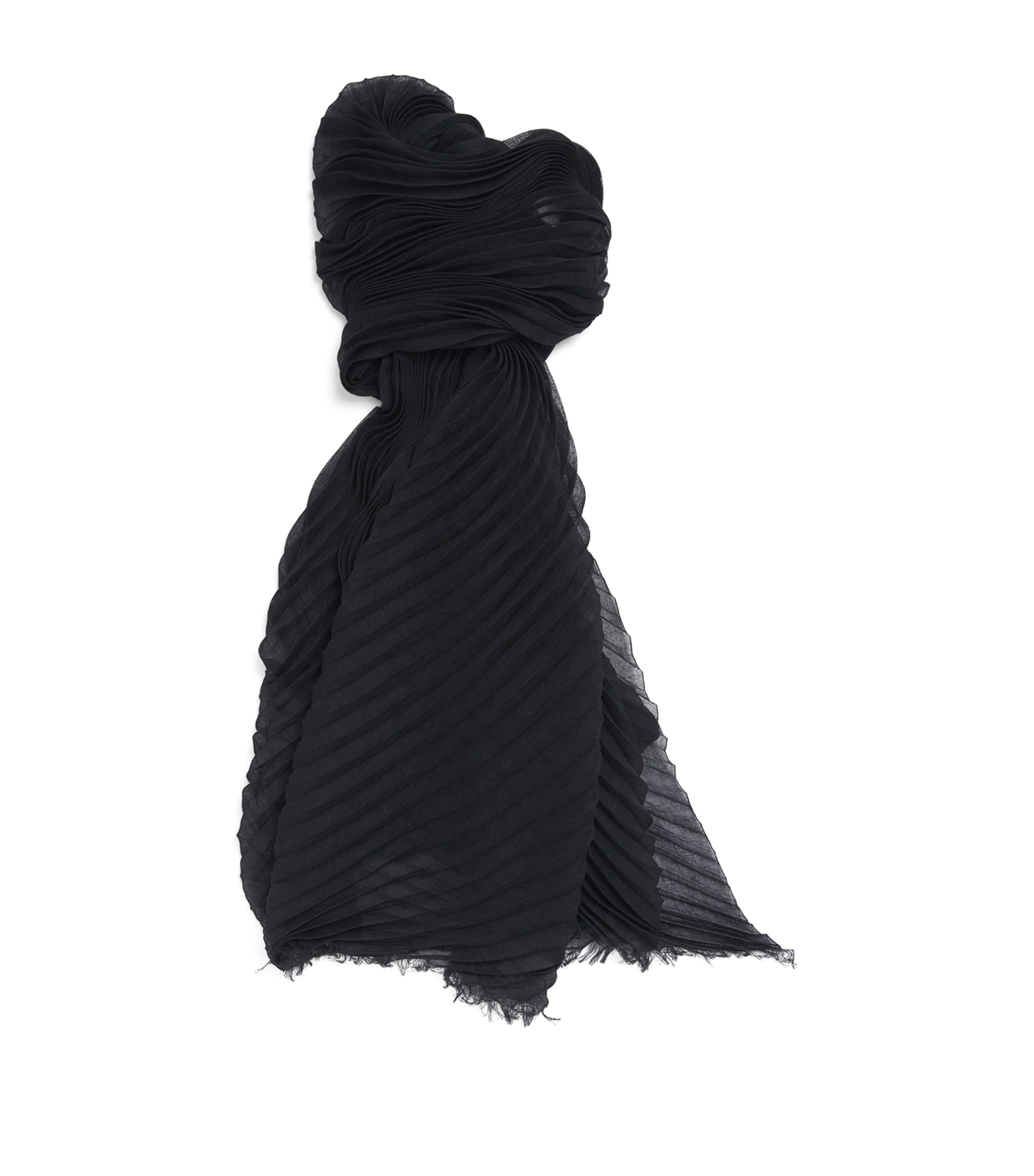 Issey Miyake Feather Pleats Stole Black