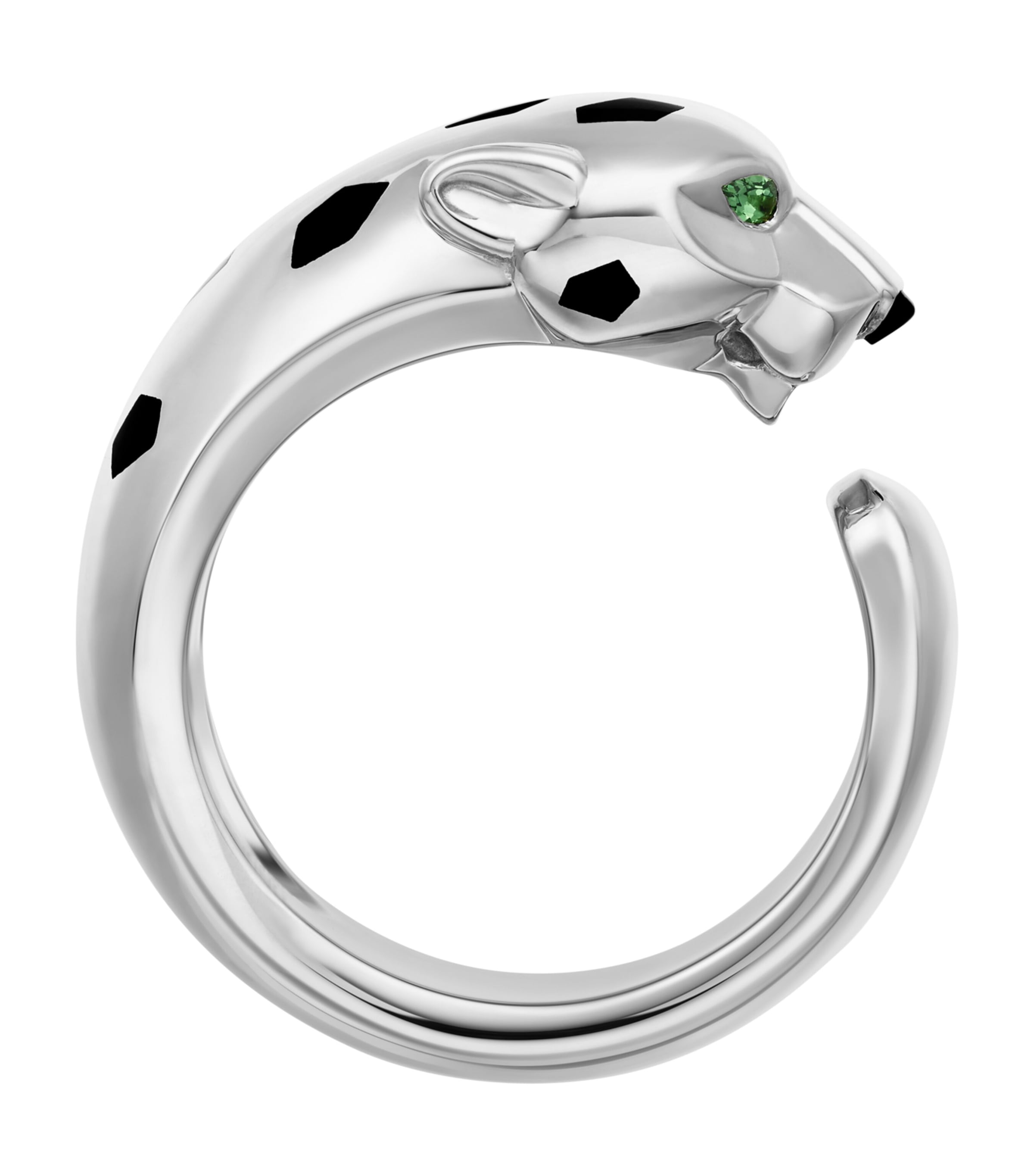 Medium White Gold, Tsavorite Garnet and Onyx Panthère de Cartier Ring