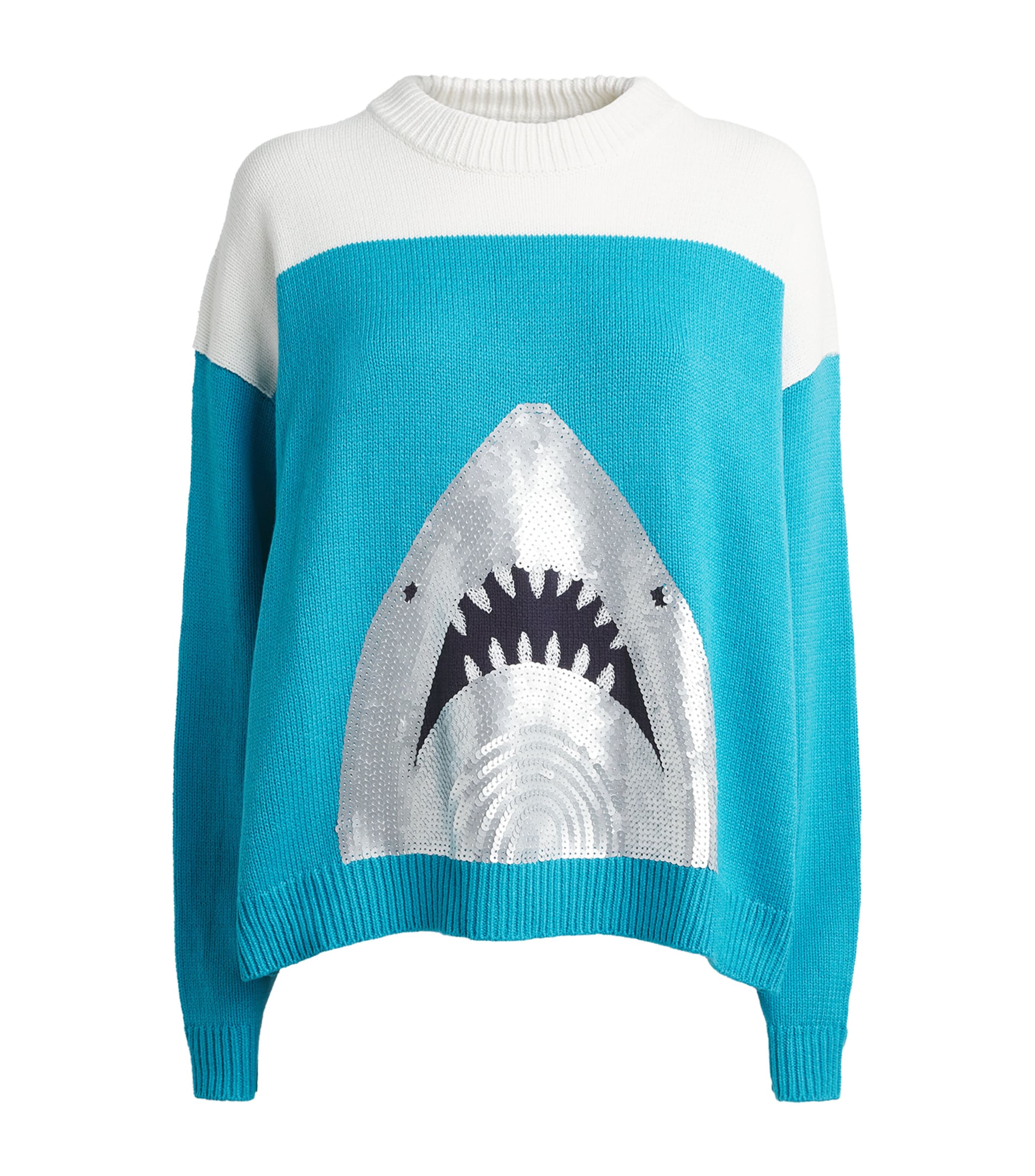 STAUD Womens Cotton-Blend Shark Reya Sweater Grwt Great White