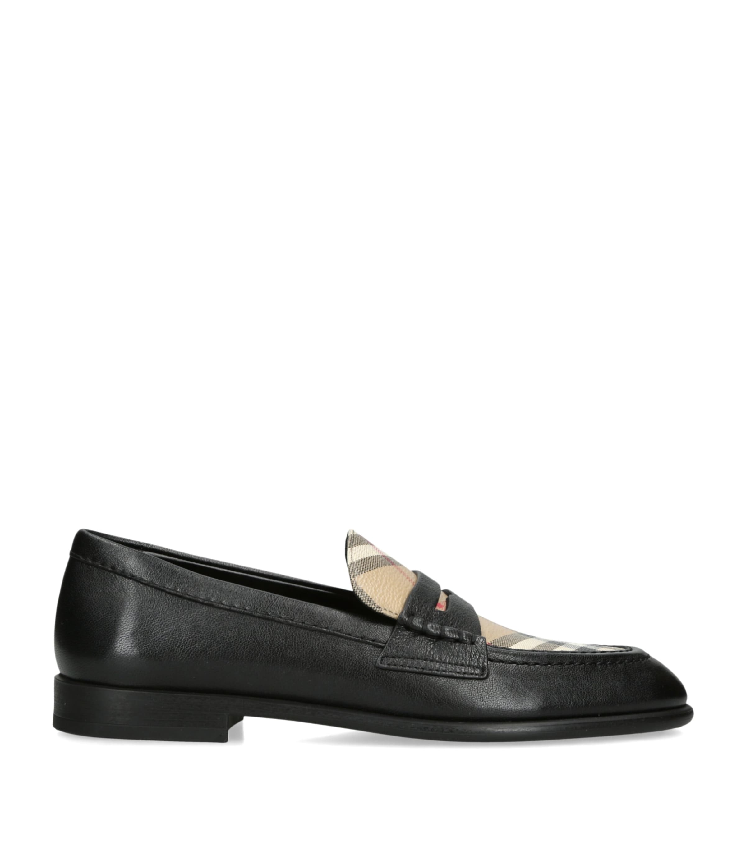 Burberry Leather Check Opal Loafers Black/comb