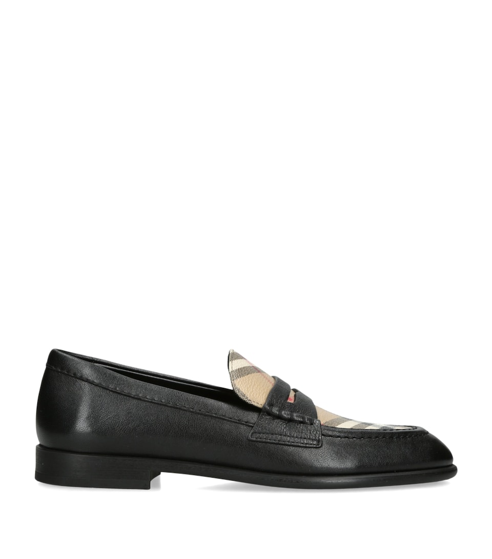 Burberry Leather Check Opal Loafers Black/comb