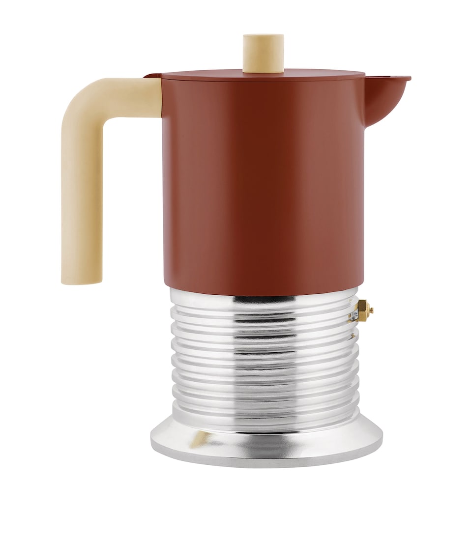 Alessi Vite Espresso Coffee Maker Red And Yellow