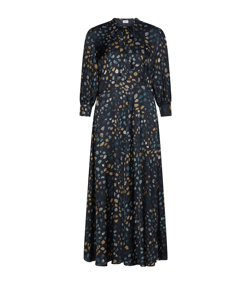 Marella Womens Ribbon-Detail Midi Shirt Dress Navy