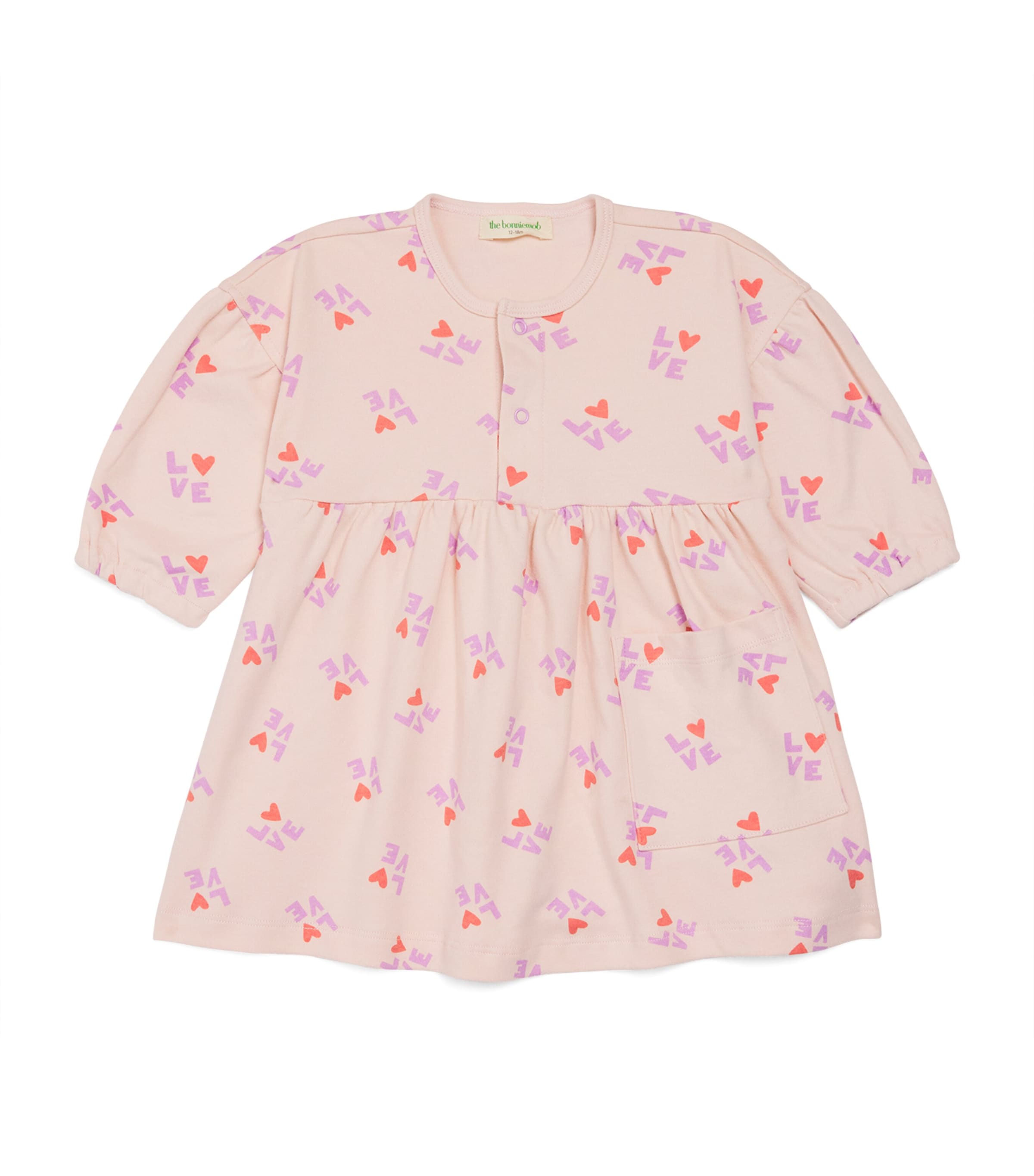 the bonnie mob Organic Cotton Love Print Dress (6-24 Months) Love