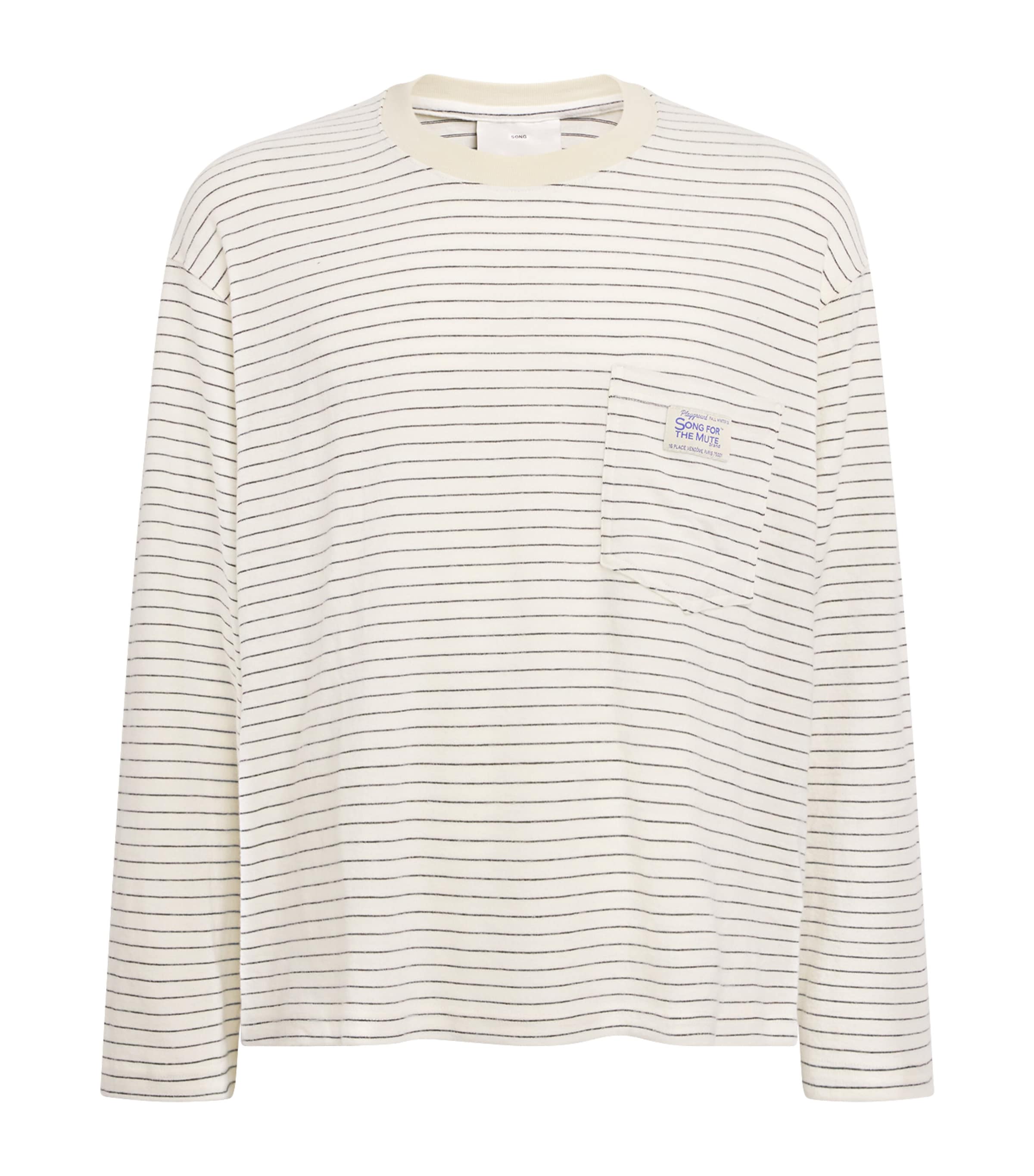 Song For The Mute Mens Stripe Long-Sleeve T-Shirt Ivory