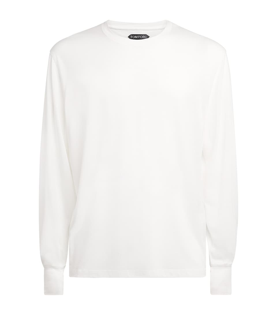 TOM FORD Mens Lyocell-Cotton Long-Sleeve T-Shirt Wab