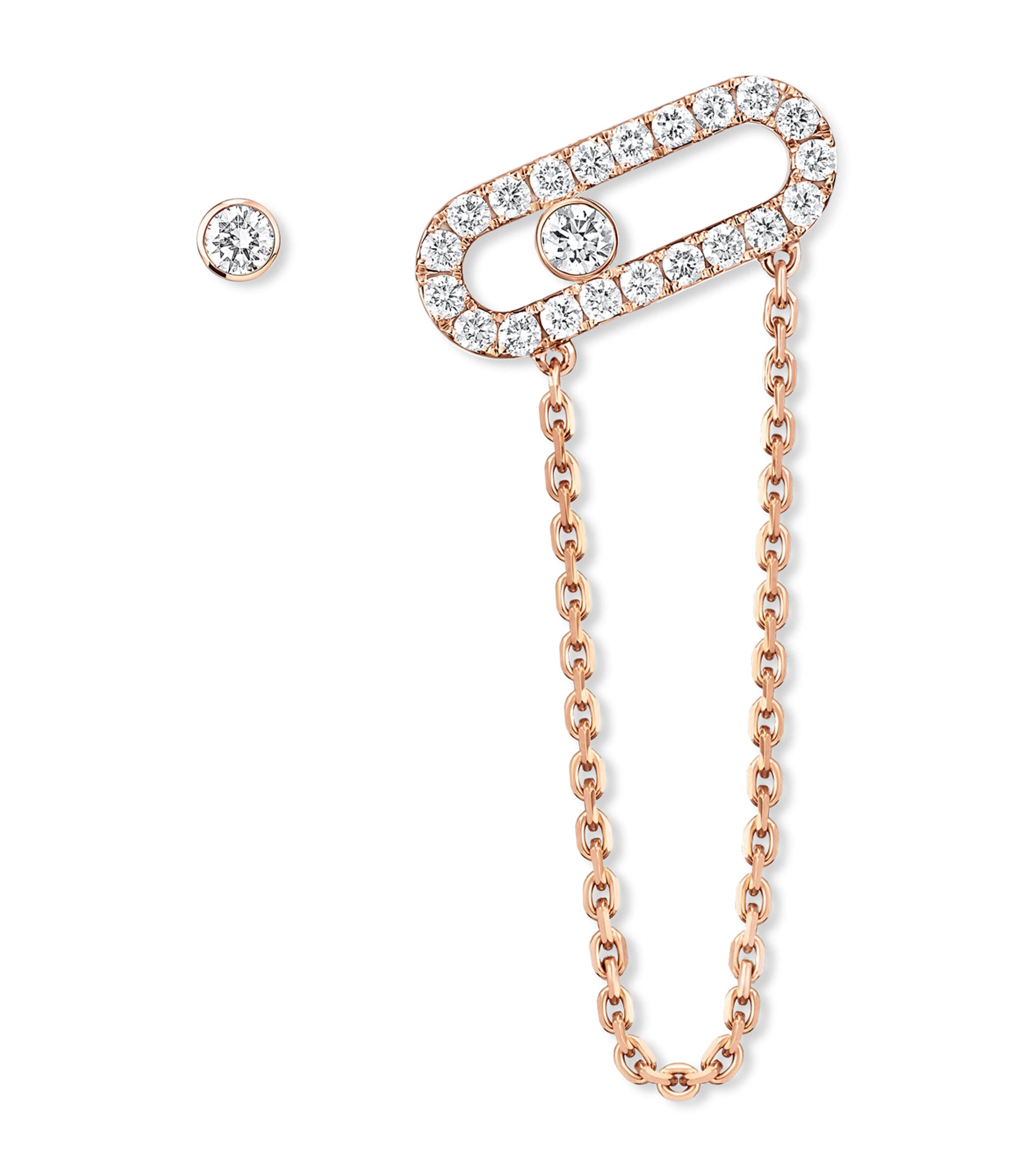 Messika Move Uno Rose Gold and Diamond Earrings (0.30 ct) Pink Gold