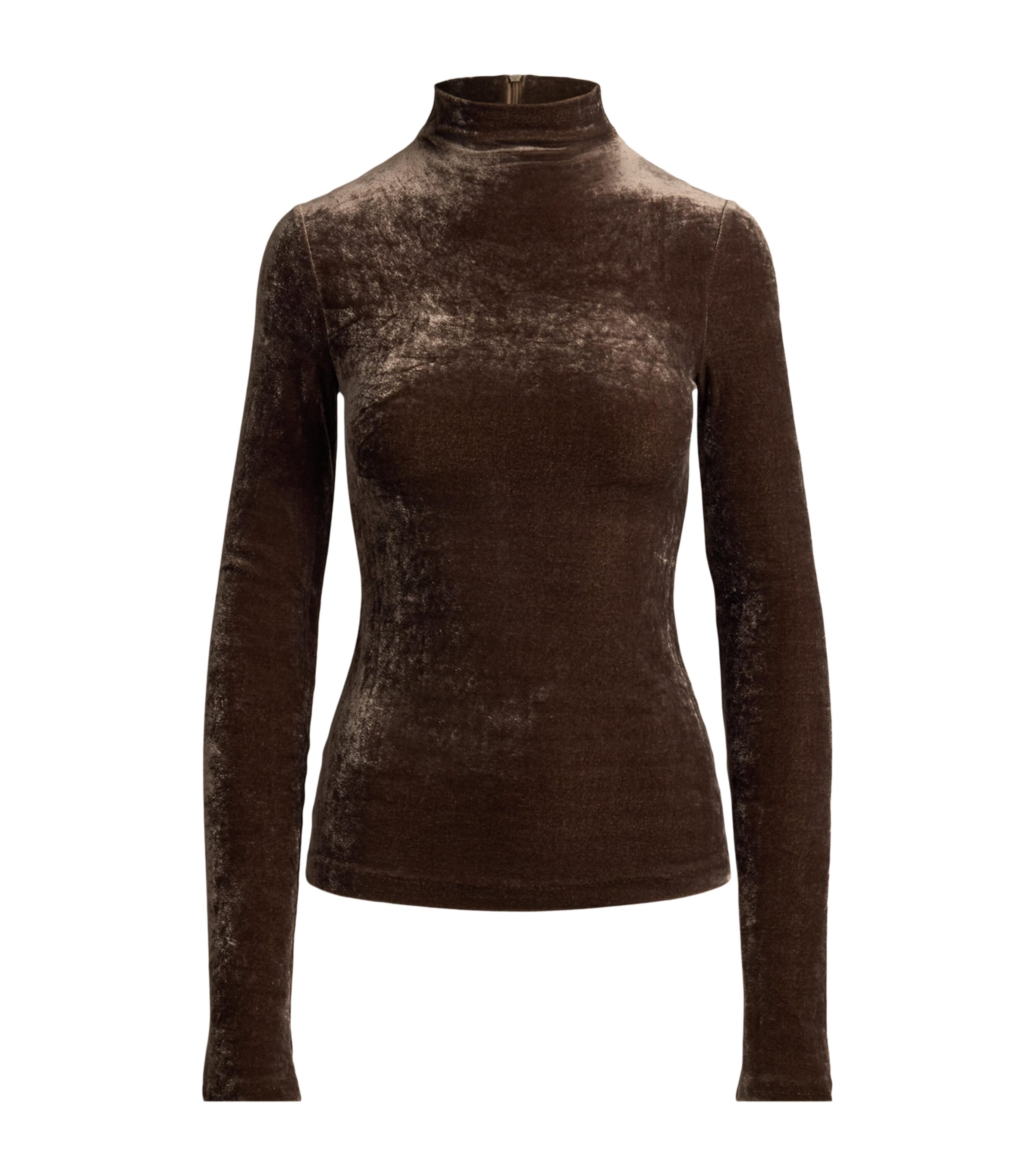 Ralph Lauren Collection Womens Velour Ilene Top Taupe