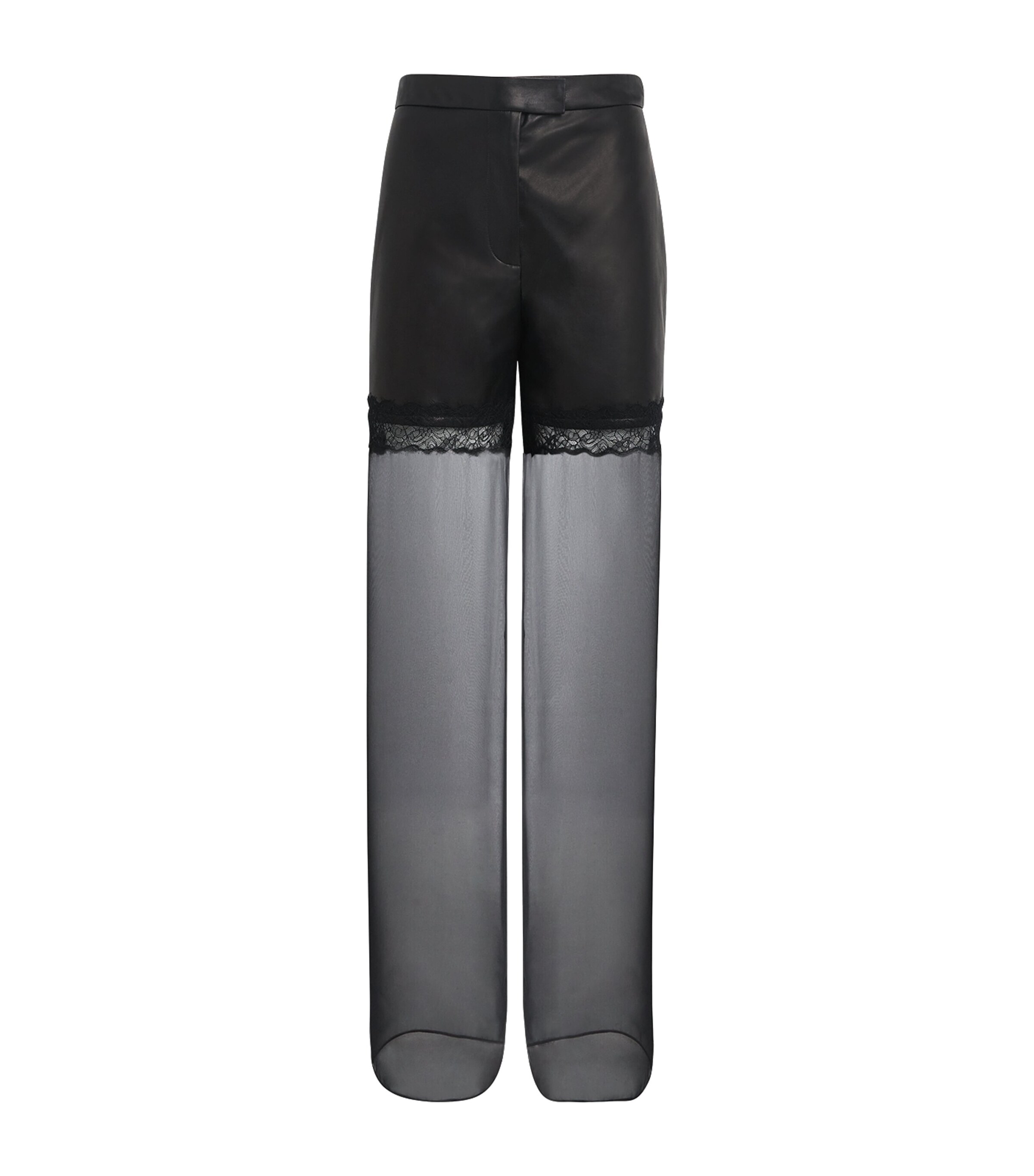 Leather Hybrid Wide-Leg Trousers