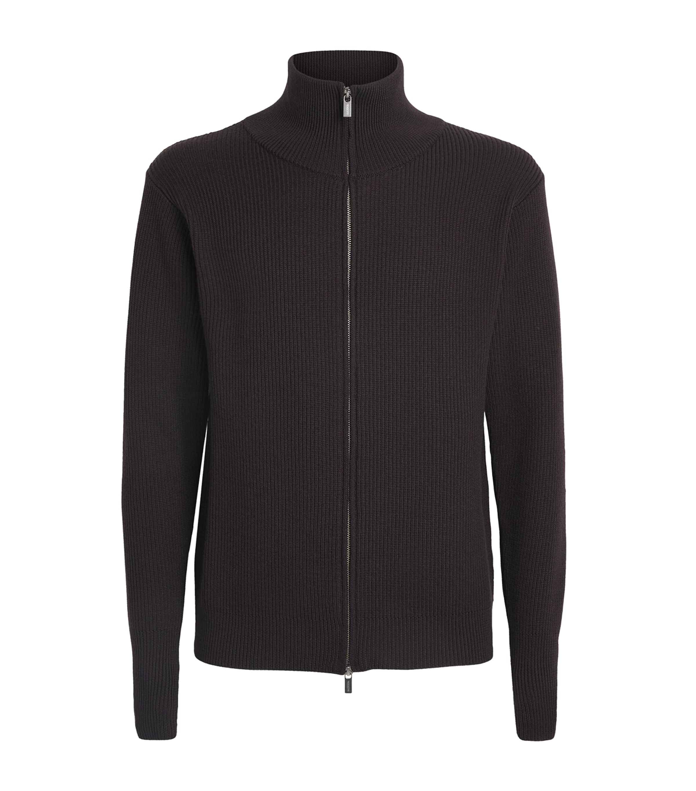Barena Mens Virgin Wool Rib-Knit Zip-Up Cardigan Bruno
